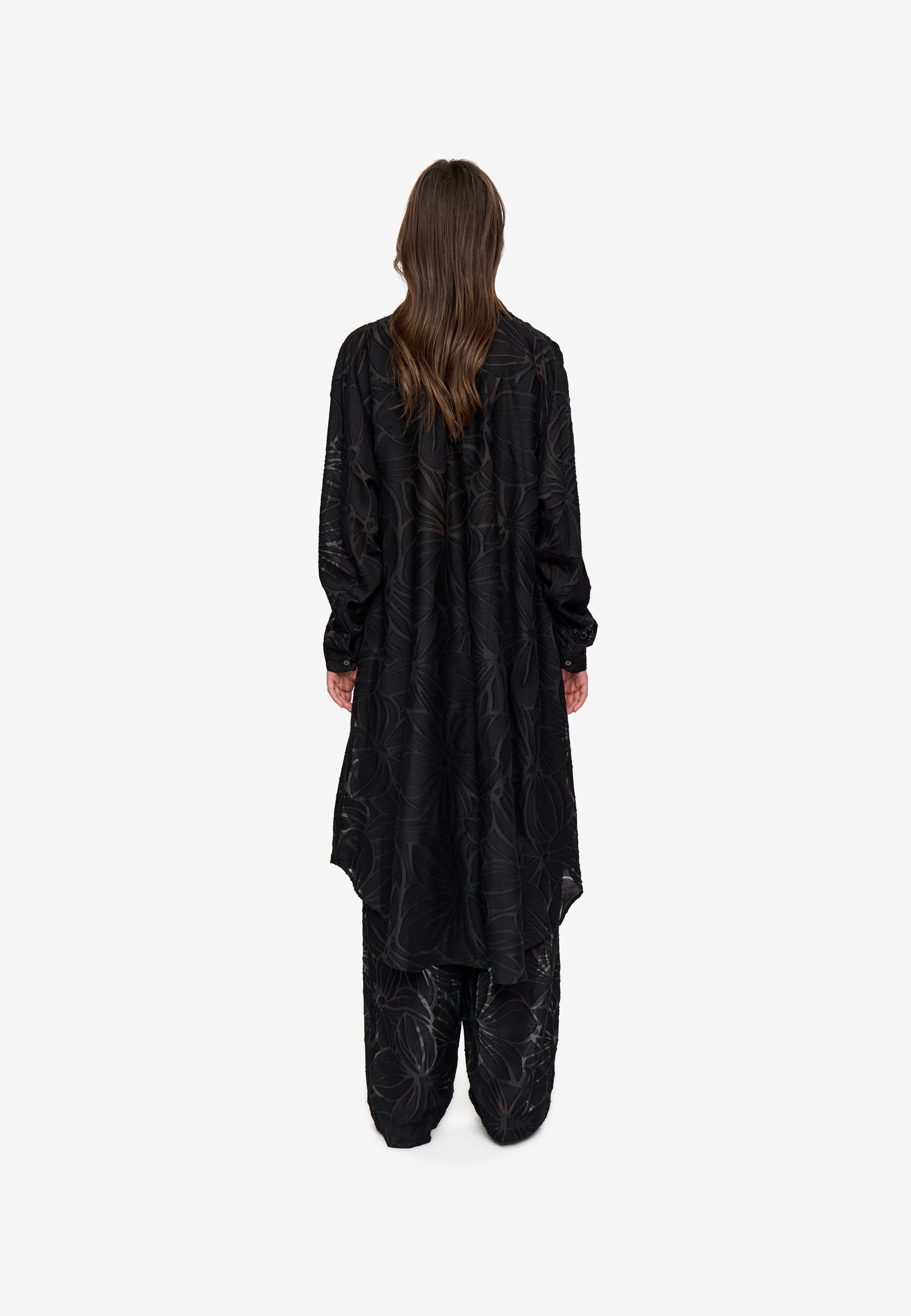 Clemency ls shirt dress 4763 Midi Dress - 999 Black