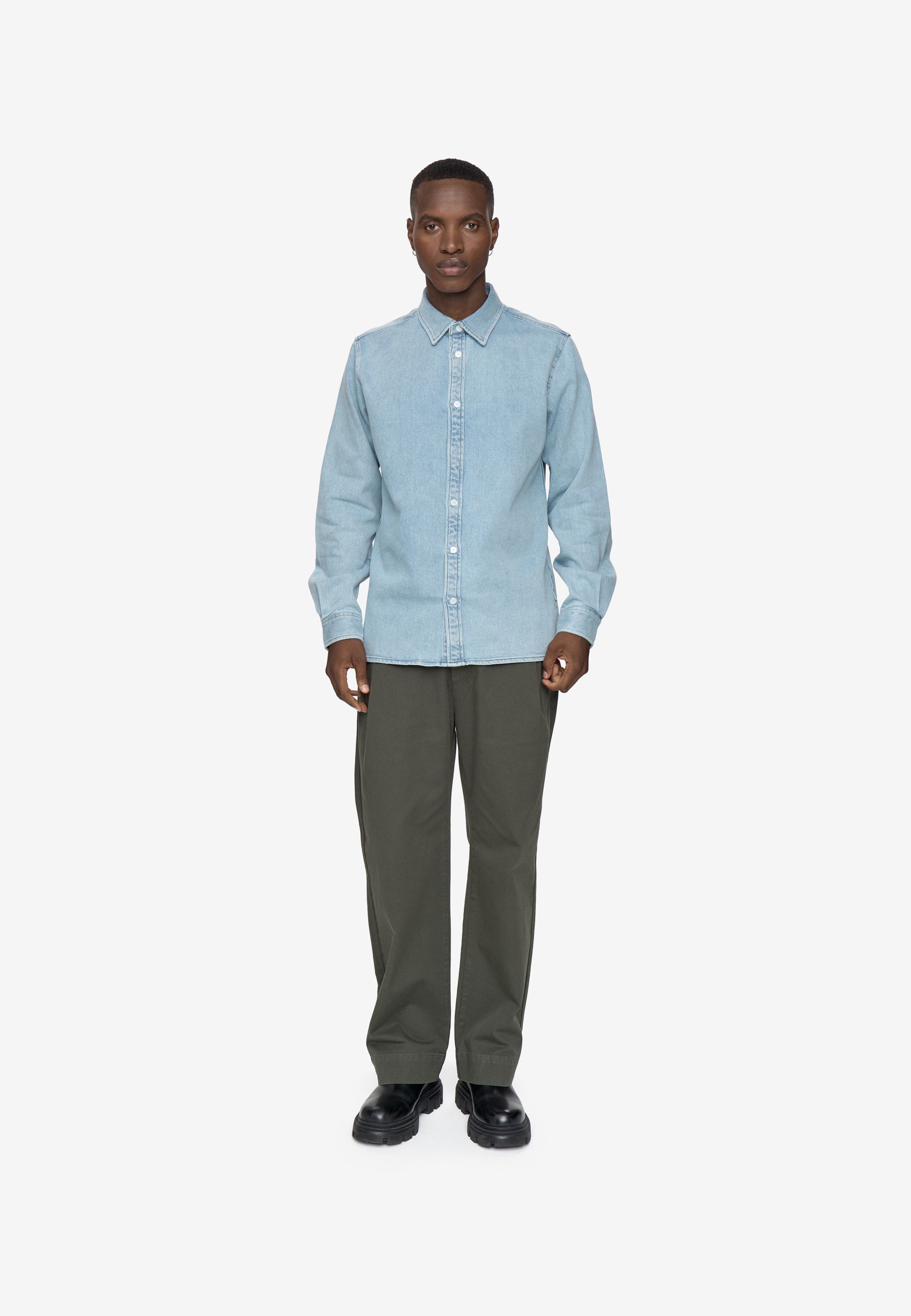 minimum male Douglas Denim Shirt 4512 Long Sleeved Shirt 1001 Light Blue