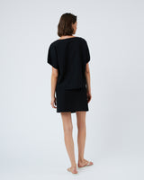 minimum female Ebbas 3069 Blouse Short Sleeved Blouse 999 Black