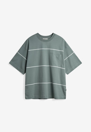 minimum male Elias ovz ss striped tee G4613 Short Sleeved T-shirt 5107 Chinois green