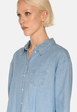 minimum female Fern denim shirt 4147 Long Sleeved Shirt 1001 Light Blue