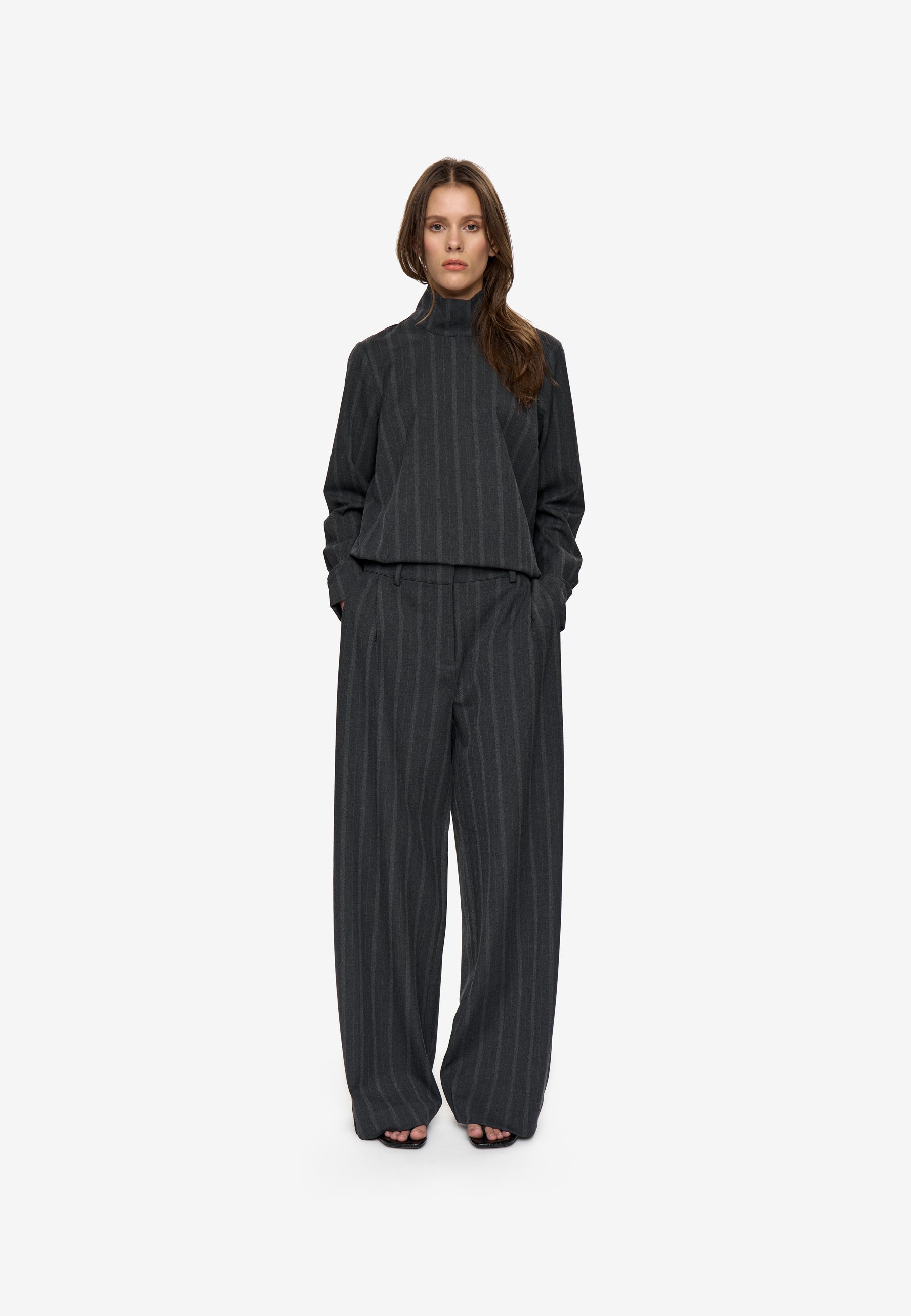 minimum female Gertrud mw wide pants 4764 Casual Pants 1912 Volcanic Ash