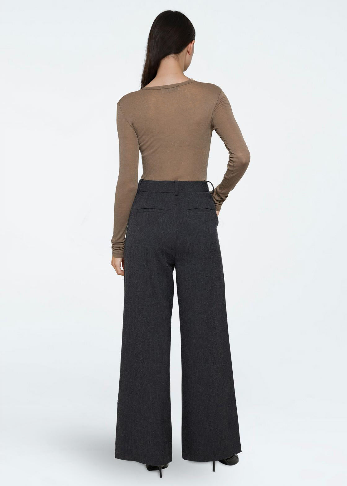 minimum female Gunli 3737 Pants Dressed Pants 980M Dark Grey Melange
