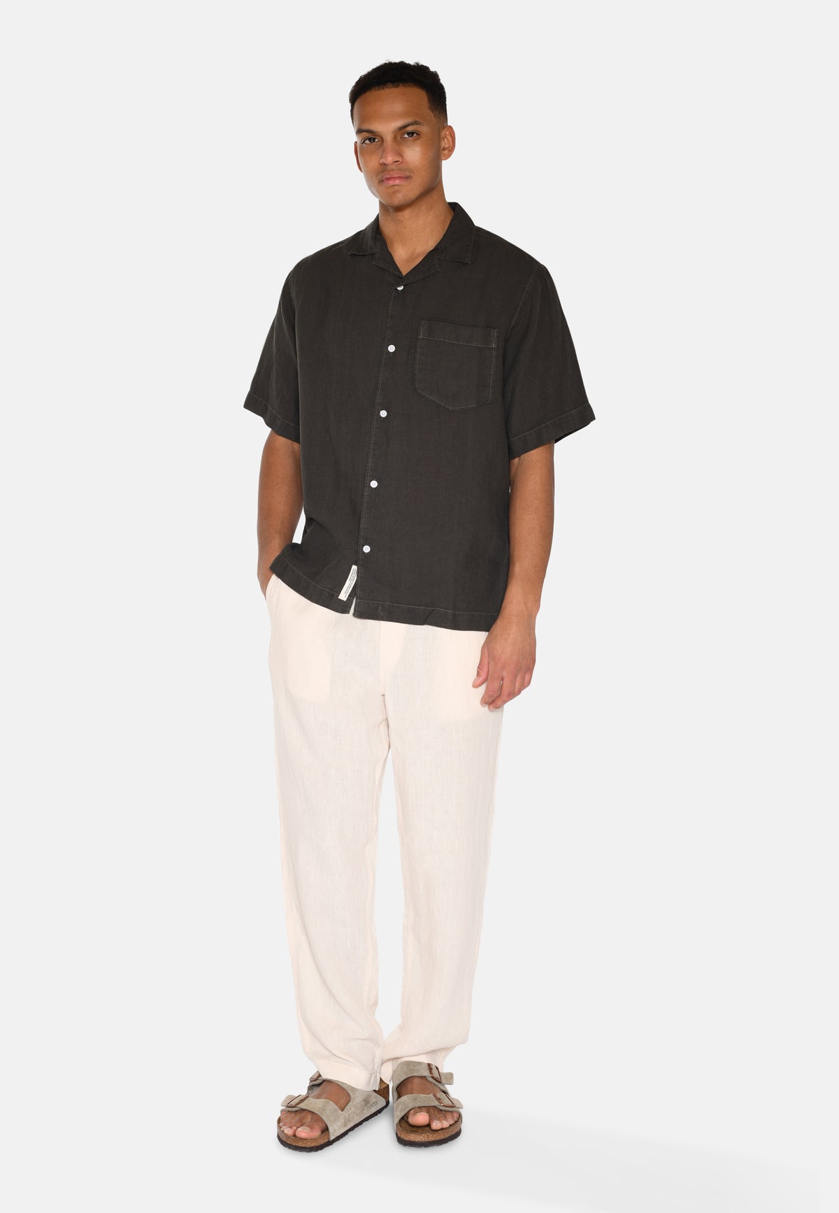 minimum male Hayden Shirt 4385 Short Sleeved Shirt 4006 Caviar