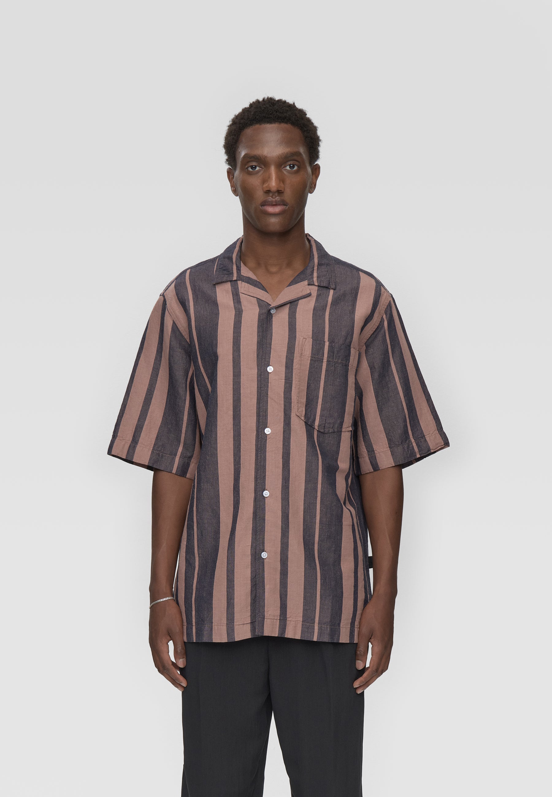 minimum male Hayden reg ss striped shirt 4577 Short Sleeved Shirt 1510 Antler