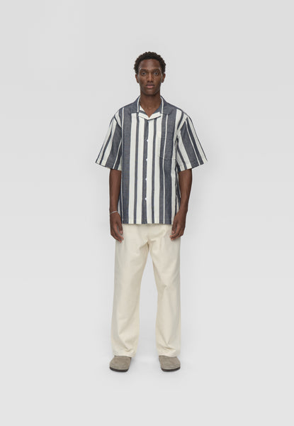 Hayden reg ss striped shirt 4577 Short Sleeved Shirt - 3922 Sky