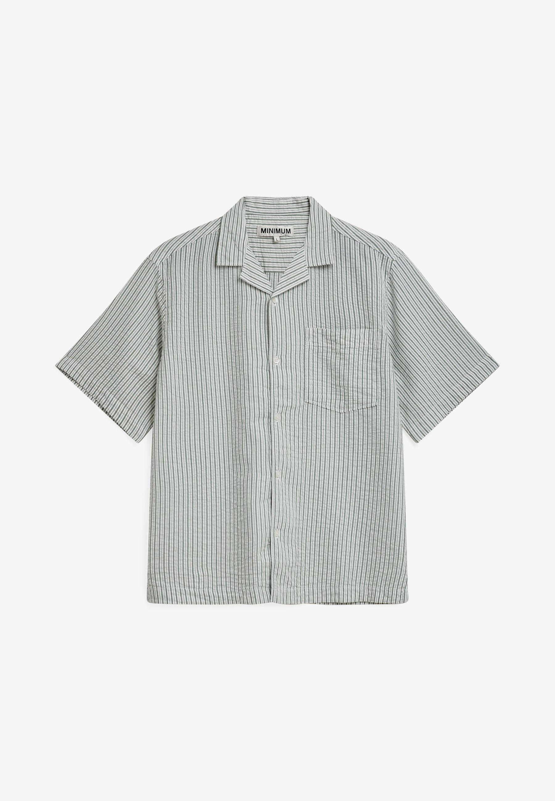 minimum male Hayden reg ss strp shirt 4686 Short Sleeved Shirt 5912 Dark ivy