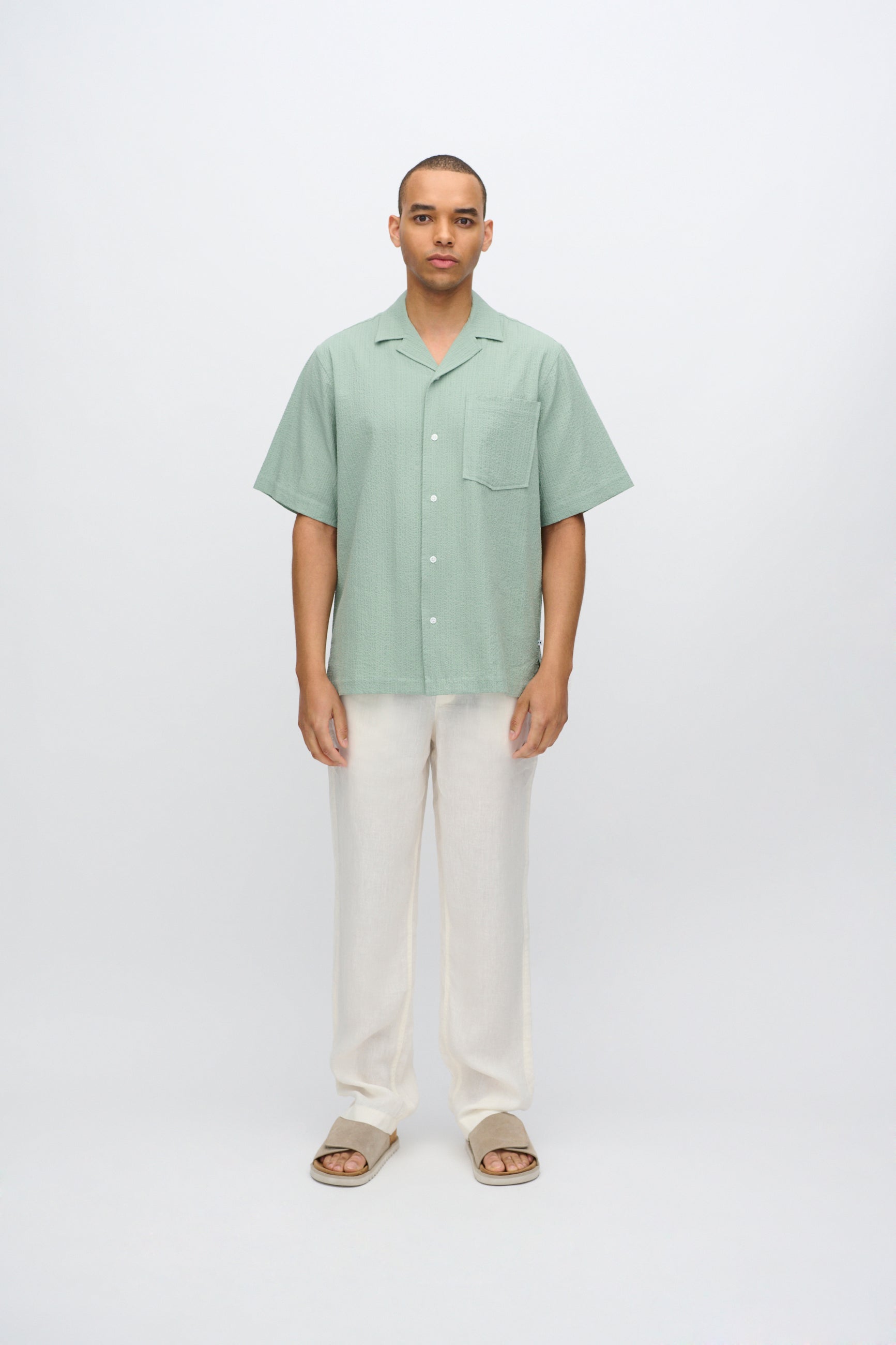 minimum male Hayden relaxed short sleeved shirt 4216 Short Sleeved Shirt 5808 Iceberg Green