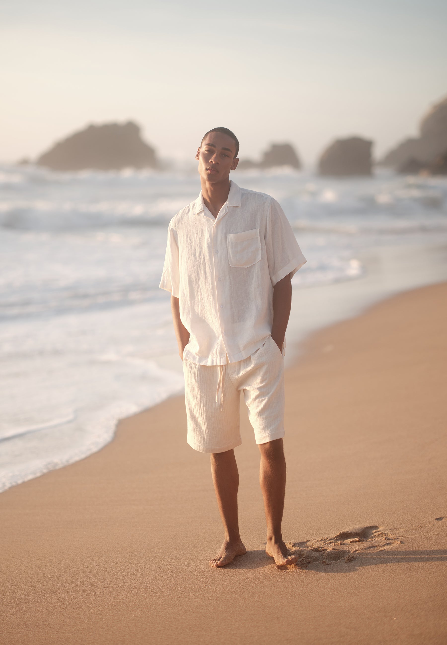 minimum male Hayden short sleeved linen shirt 4115 Short Sleeved Shirt 0608 Coco Milk
