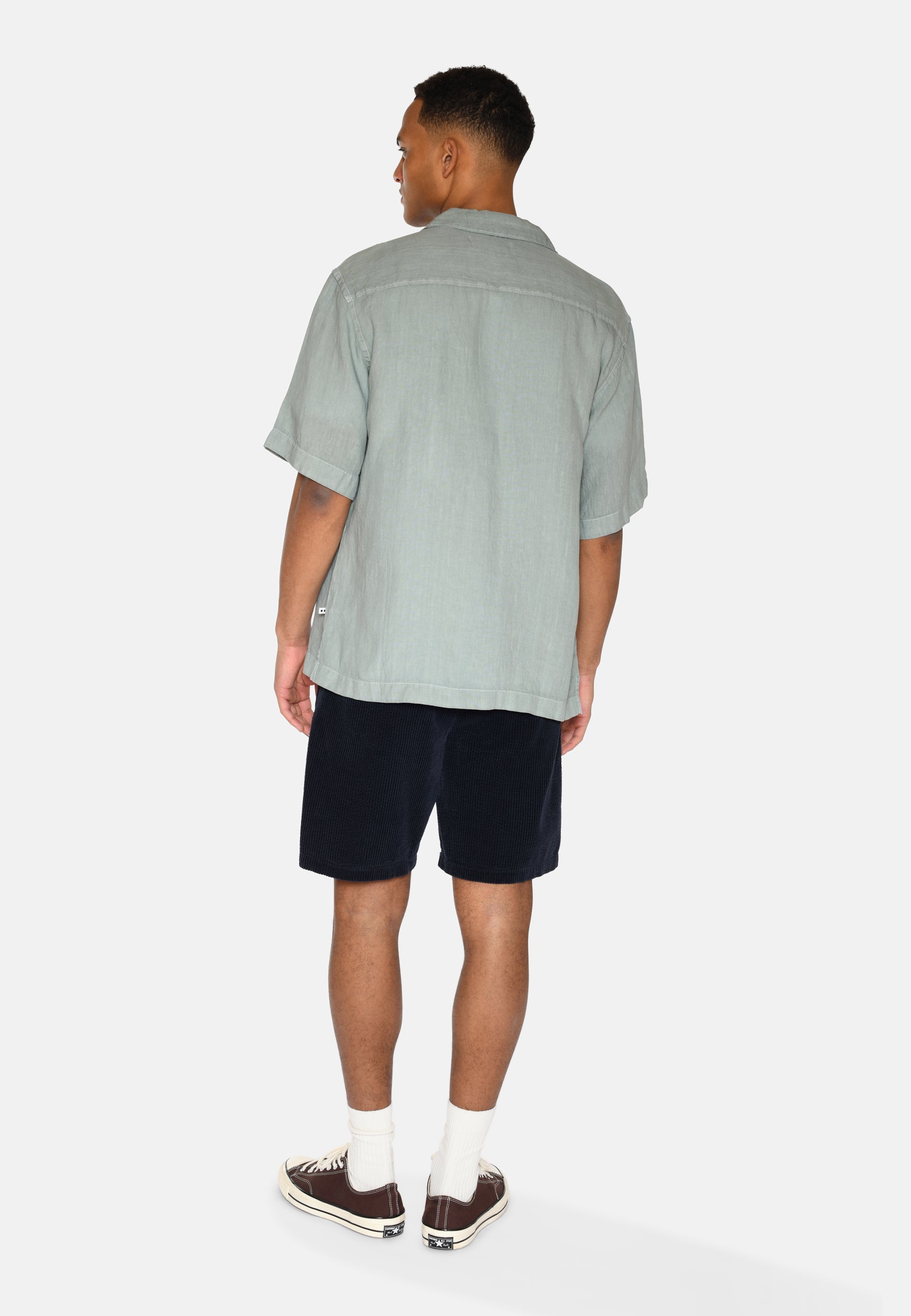 minimum male Hayden short sleeved linen shirt 4115 Short Sleeved Shirt 4706 Gray Mist