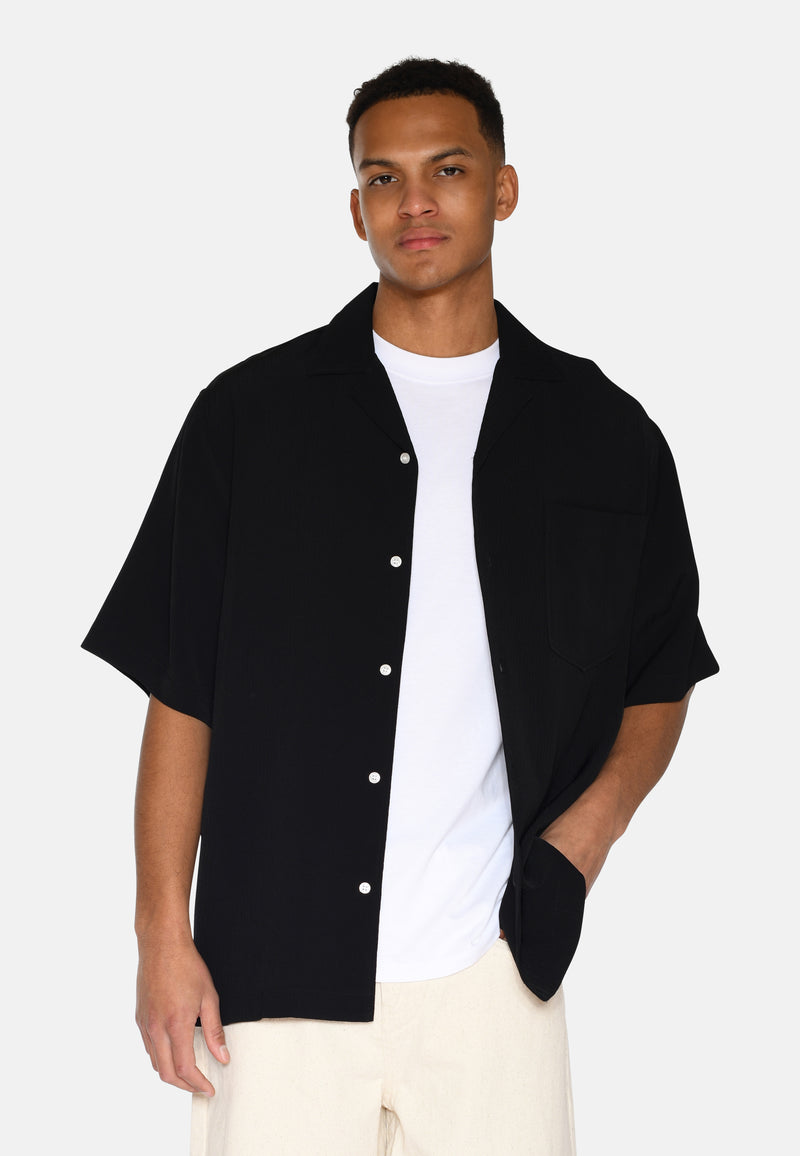minimum male Hayden short sleeved shirt 4116 Short Sleeved Shirt 999 Black