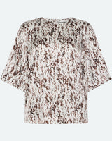 minimum female Janey short sleeved satin blouse 4194 Short Sleeved Blouse 0608 Coco Milk
