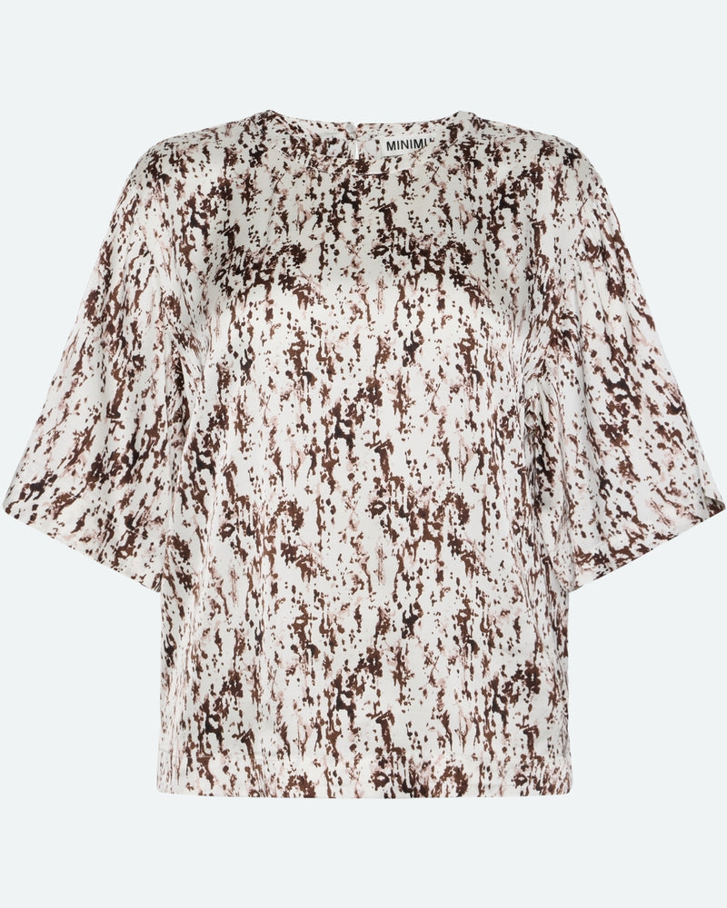 minimum female Janey short sleeved satin blouse 4194 Short Sleeved Blouse 0608 Coco Milk