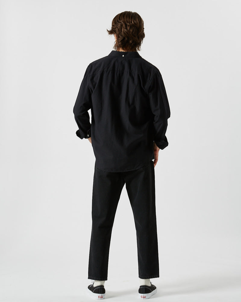 minimum male Jay 3.0 0063 Shirt Long Sleeved Shirt 999M Black/Grey Melange