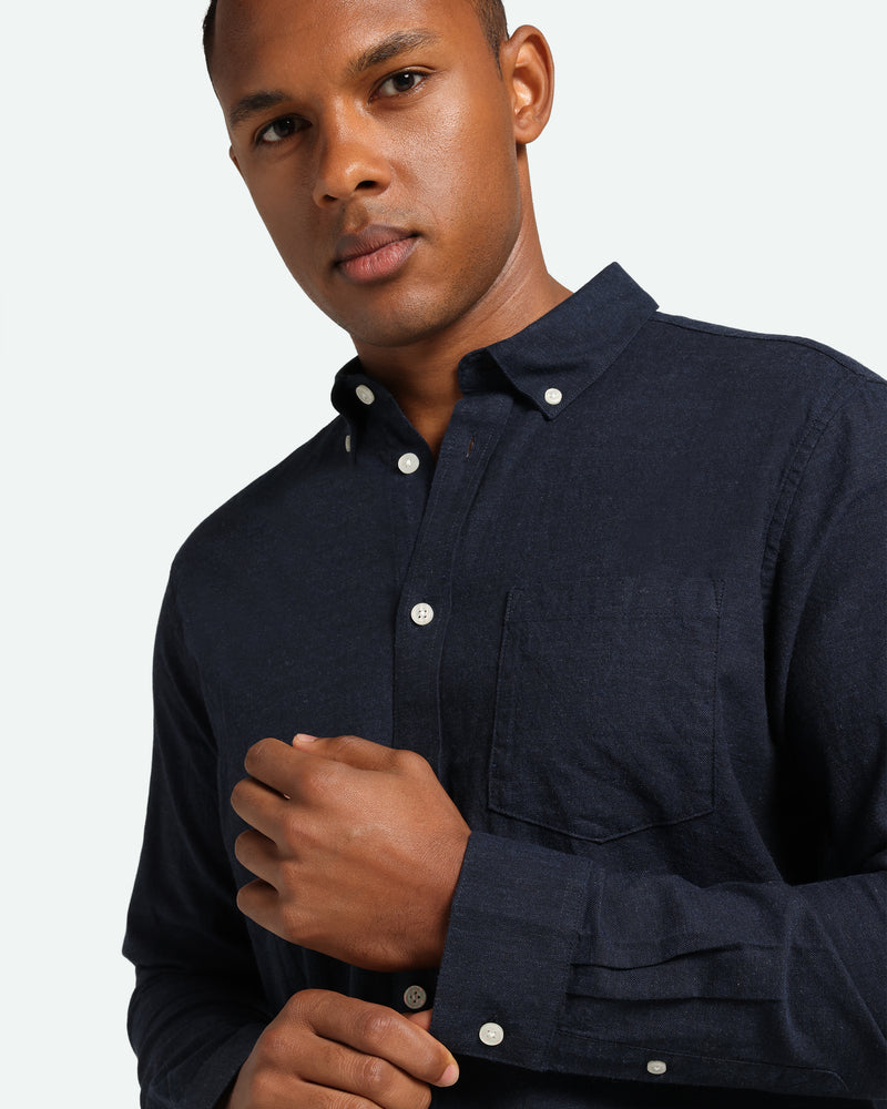 minimum male Jay 3.0 0063 Shirt Long Sleeved Shirt 687M Navy Blazer Melange