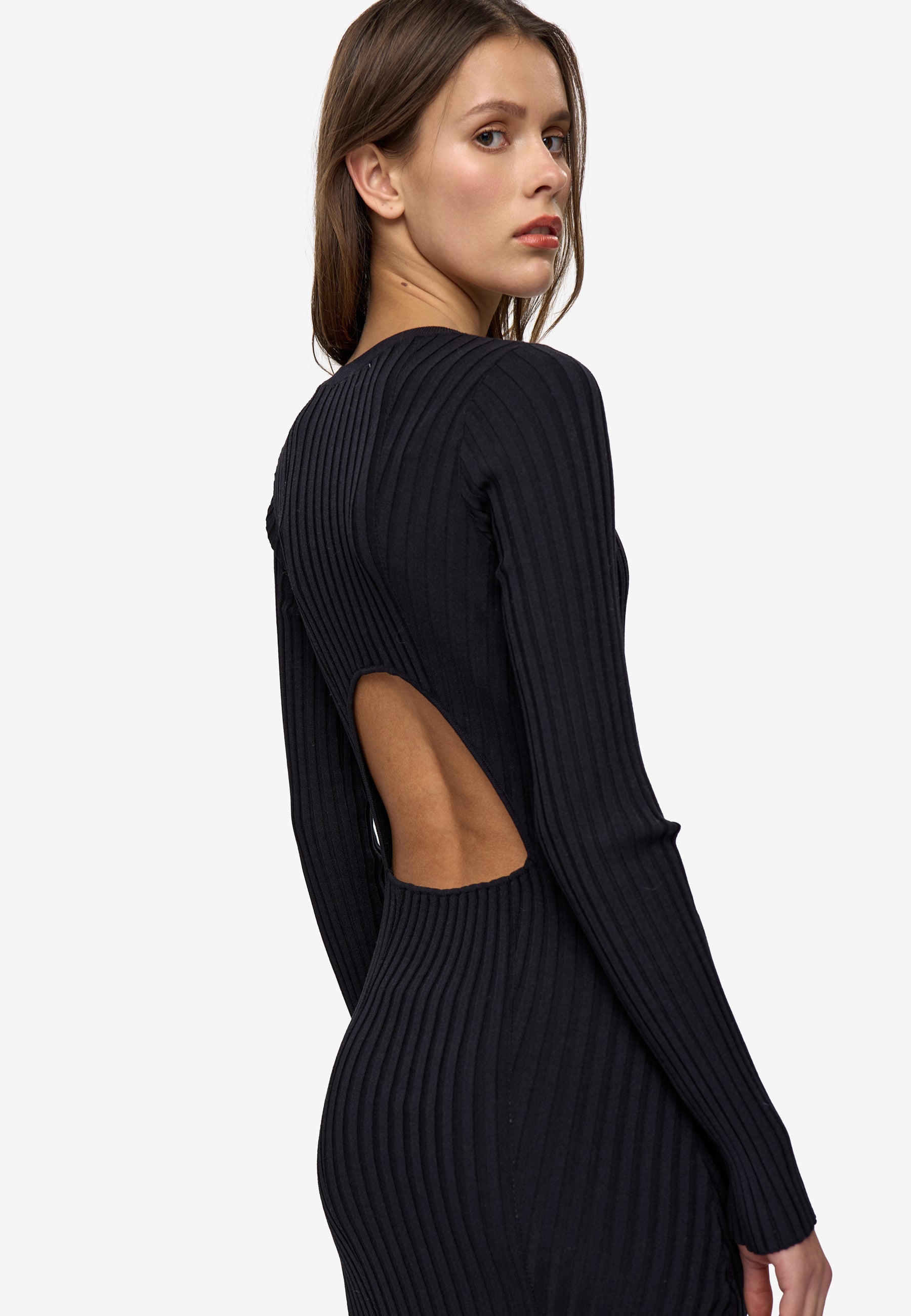 minimum female Jenna ls midi dress 4888 Midi Dress 999 Black