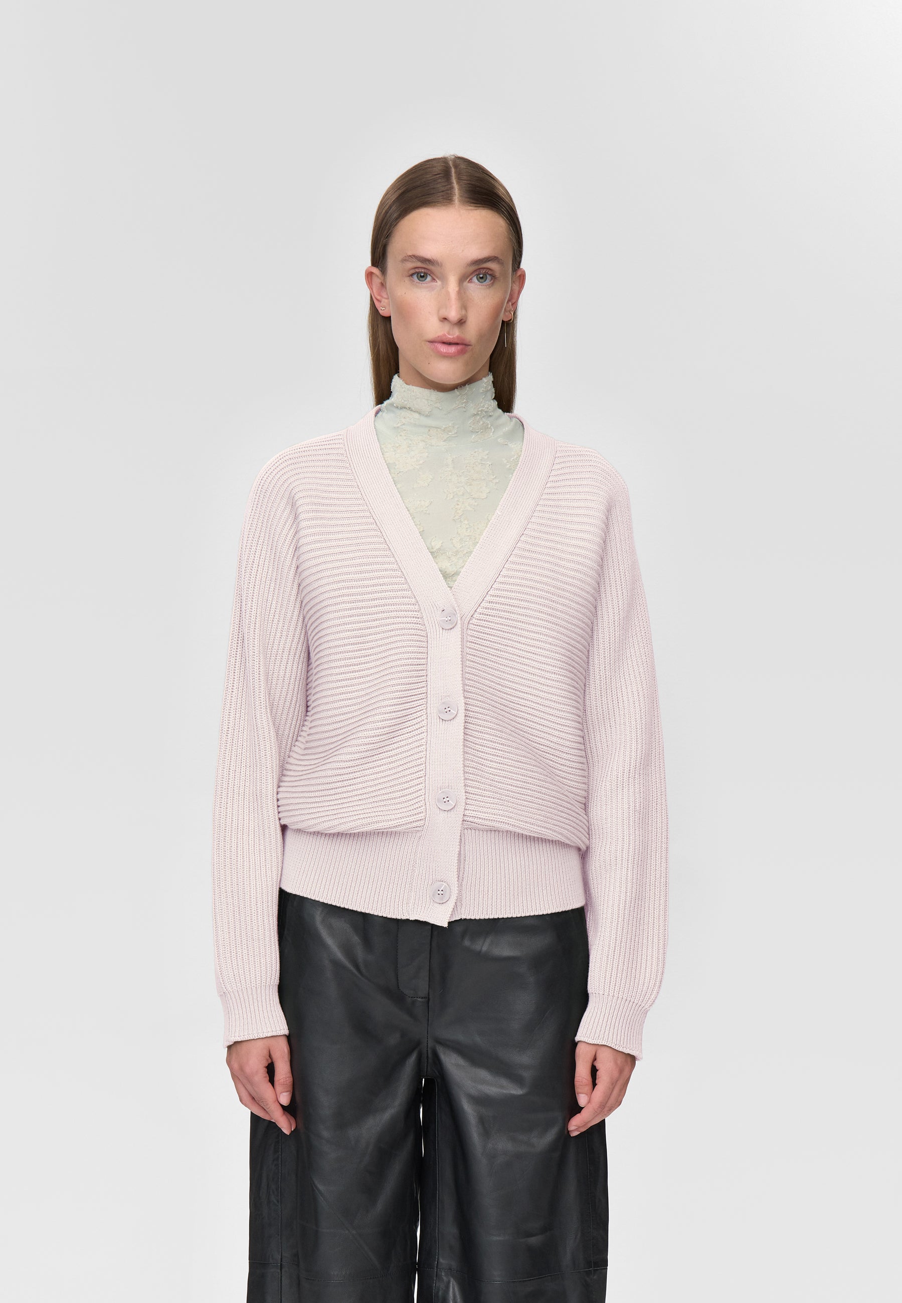 minimum female Jianna cardigan G035 GOTS Cardigan 2904 Primrose pink