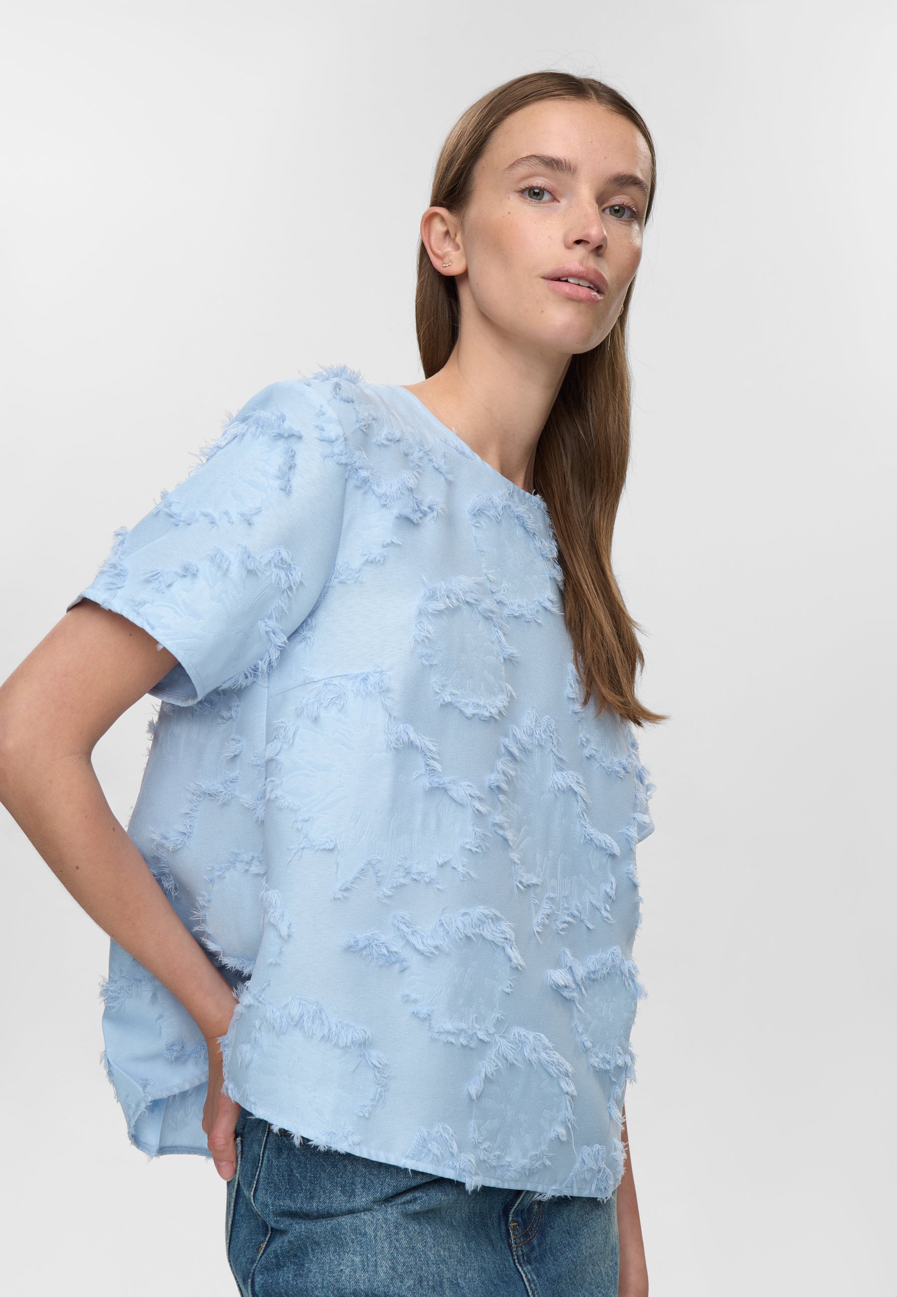 minimum female Joanna ss blouse 4584 Short Sleeved Blouse 4115 Cashmere Blue