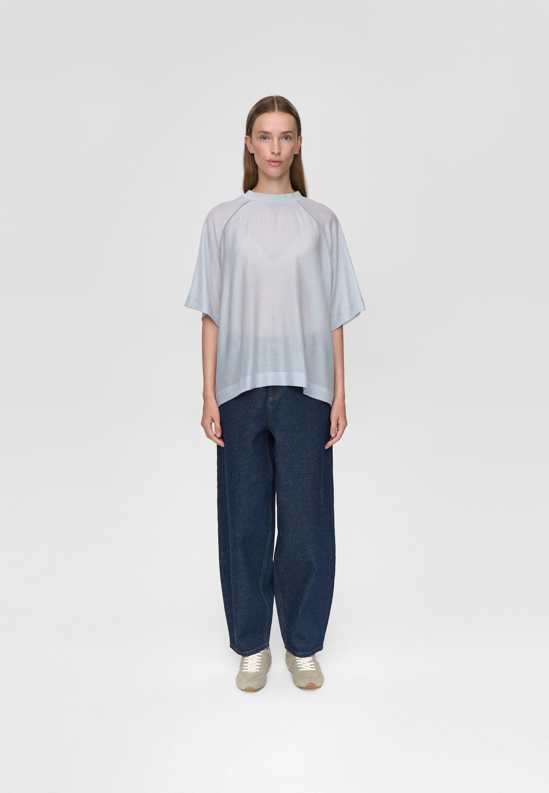 minimum female Kaia ss blouse 4587 Short Sleeved Blouse 4115 Cashmere Blue