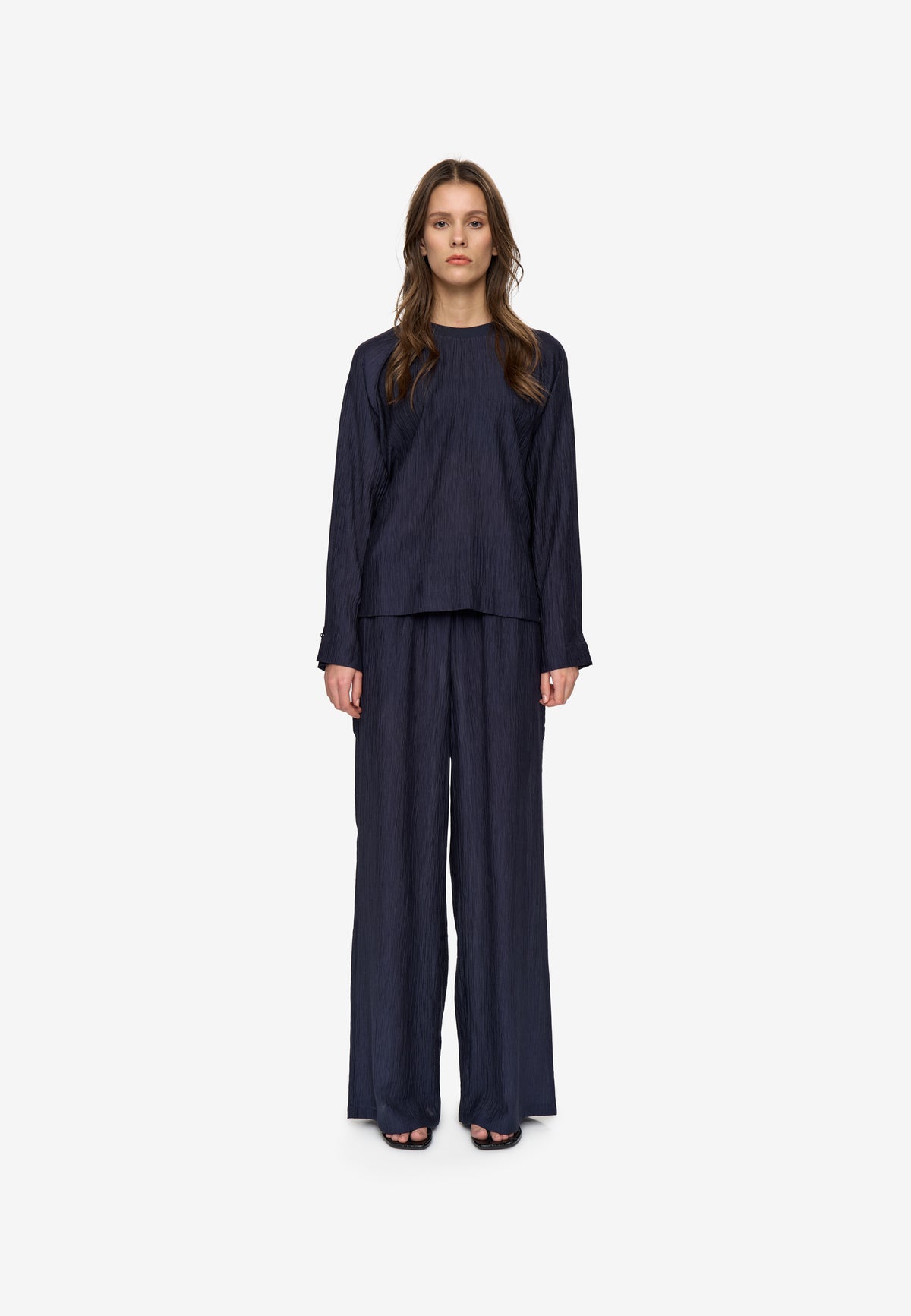 minimum female Kaisa ls blouse 4587 Long Sleeved Blouse 3922 Sky Captain