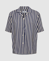 minimum female Karlamarie 3079 Shirt Short Sleeved Shirt 3933 Medieval Blue