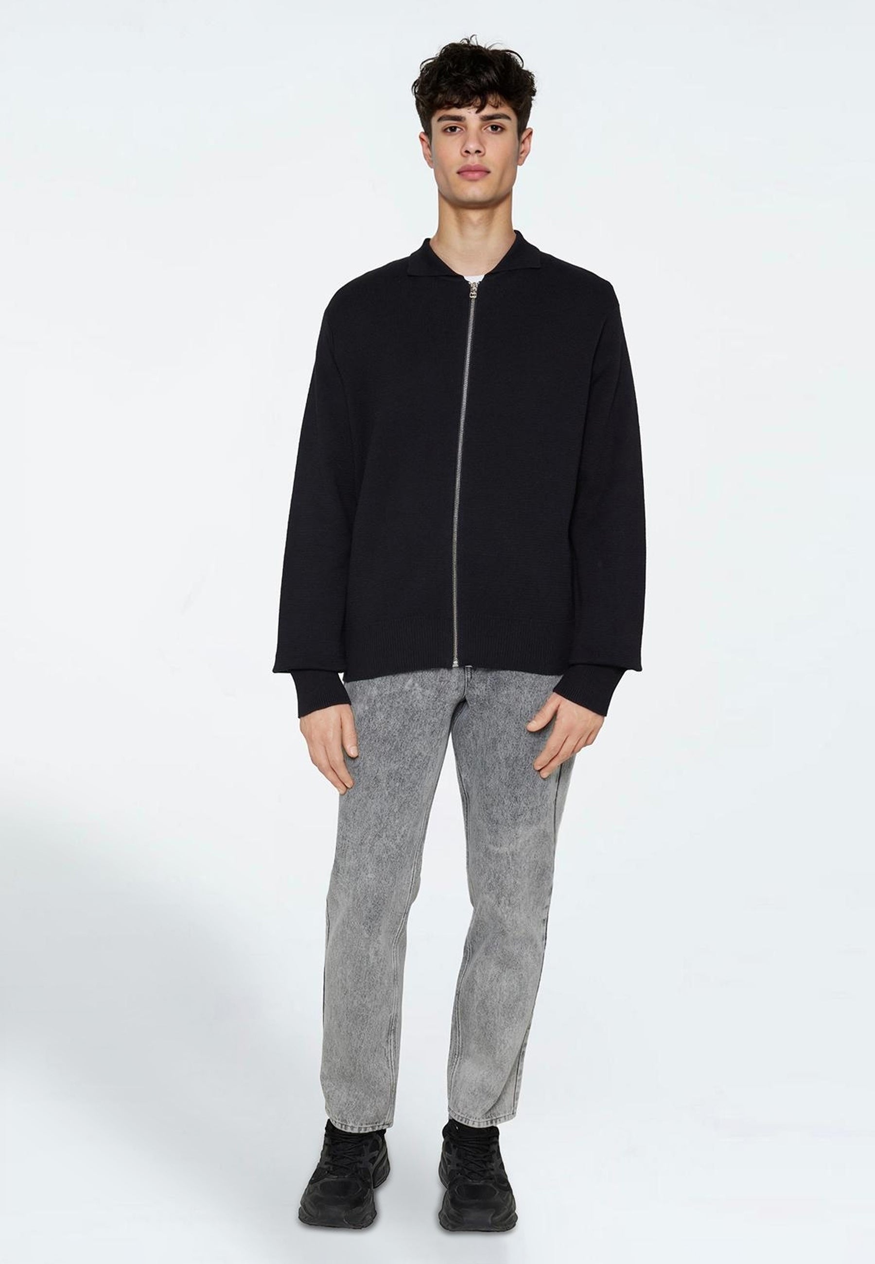 minimum male Keano full zip polo 3057 Polo 999 Black