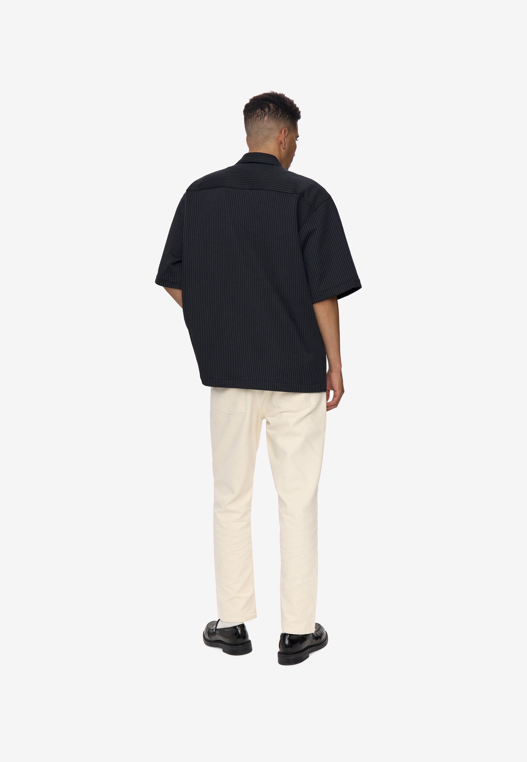minimum male Keaton ovz ss striped shirt 4558 Short Sleeved Shirt 999 Black