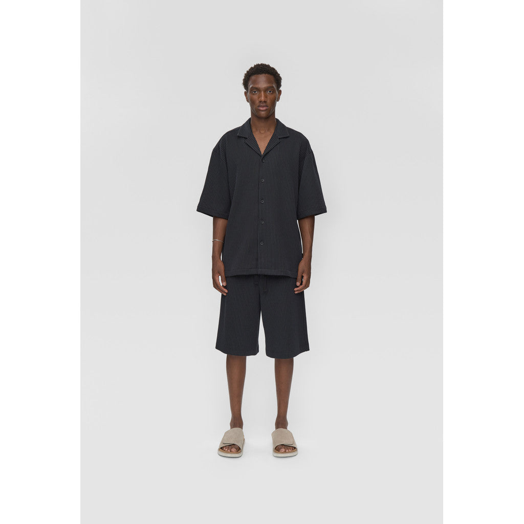 minimum male Keaton ovz ss striped shirt 4558 Short Sleeved Shirt 999 Black