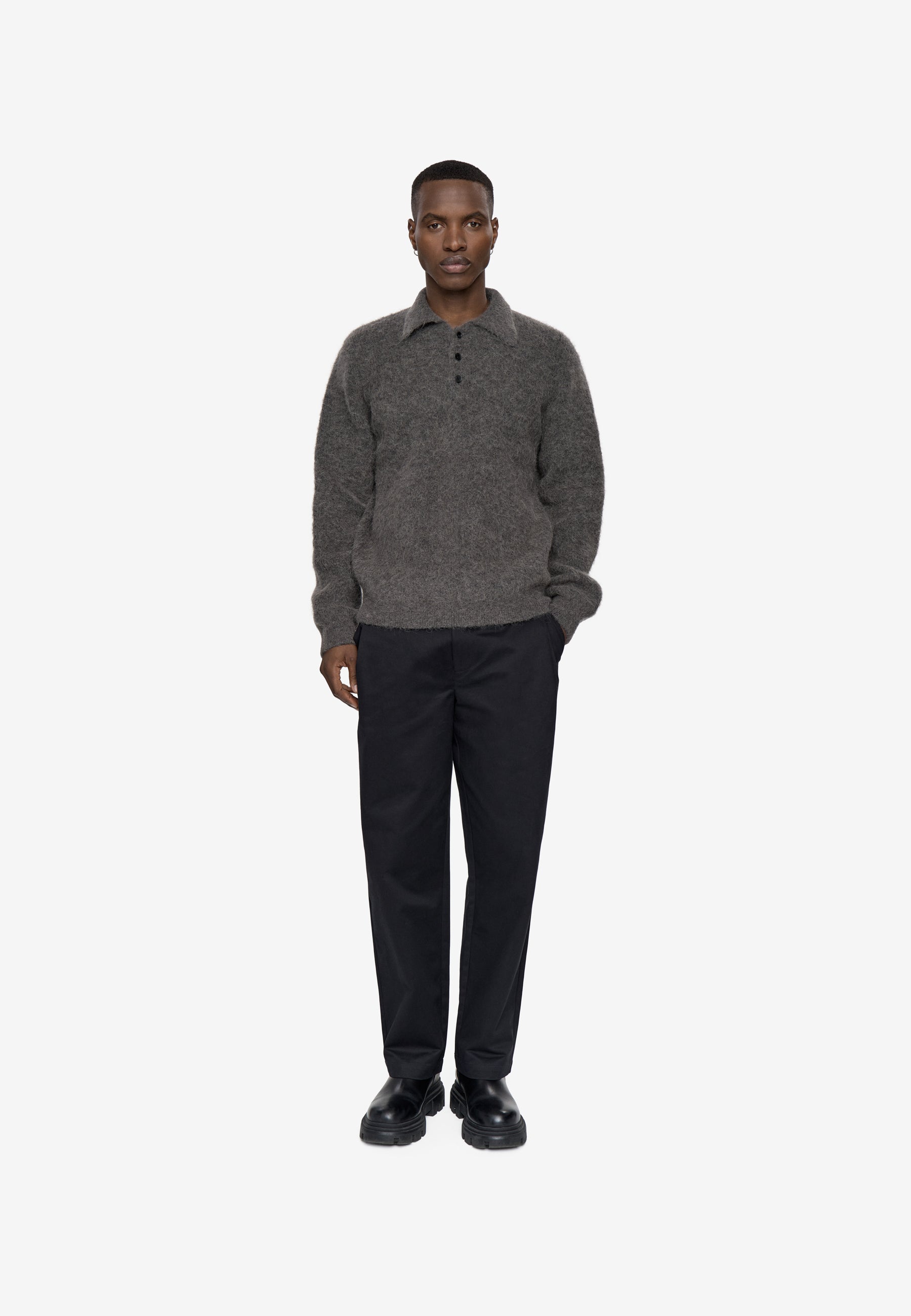 minimum male Kylo ls knit polo 3917 Polo 1912 Volcanic Ash