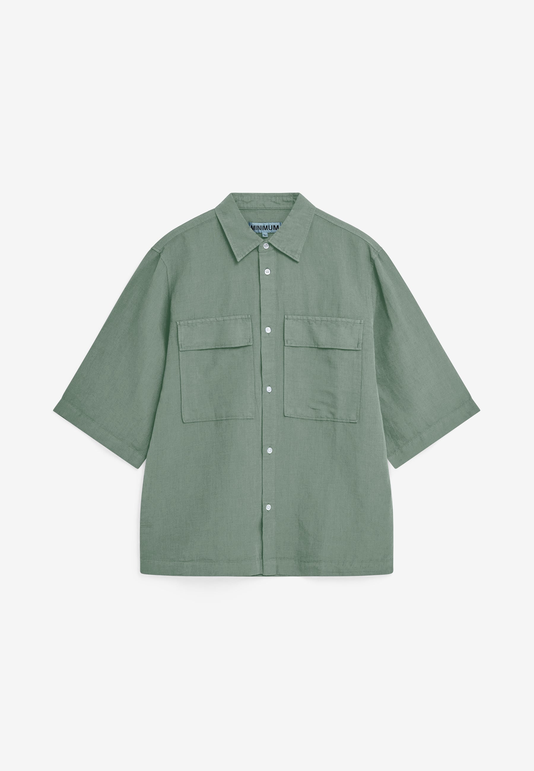 エンフォルド シャツSOMELOS BASIC SHIRT グリーン　38 Lando reg ss shirt 4576 Short Sleeved Shirt - 5107 Chinois green