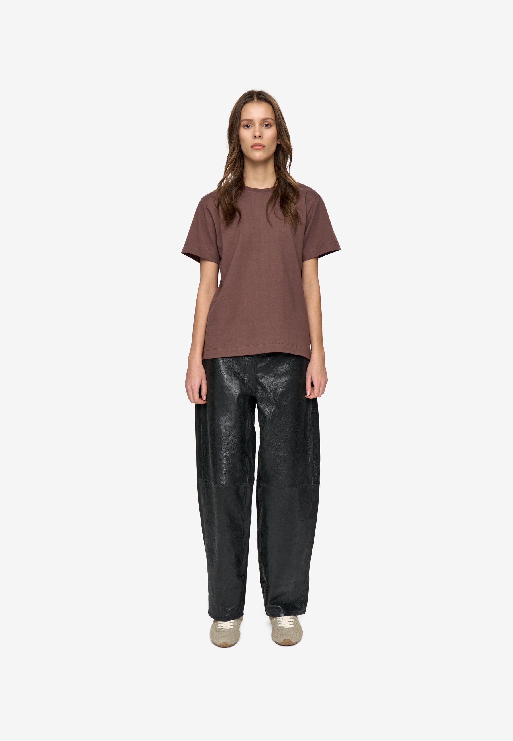minimum female Lilou ss t-shirt G029 GOTS Short Sleeved T-shirt 1409 Peppercorn