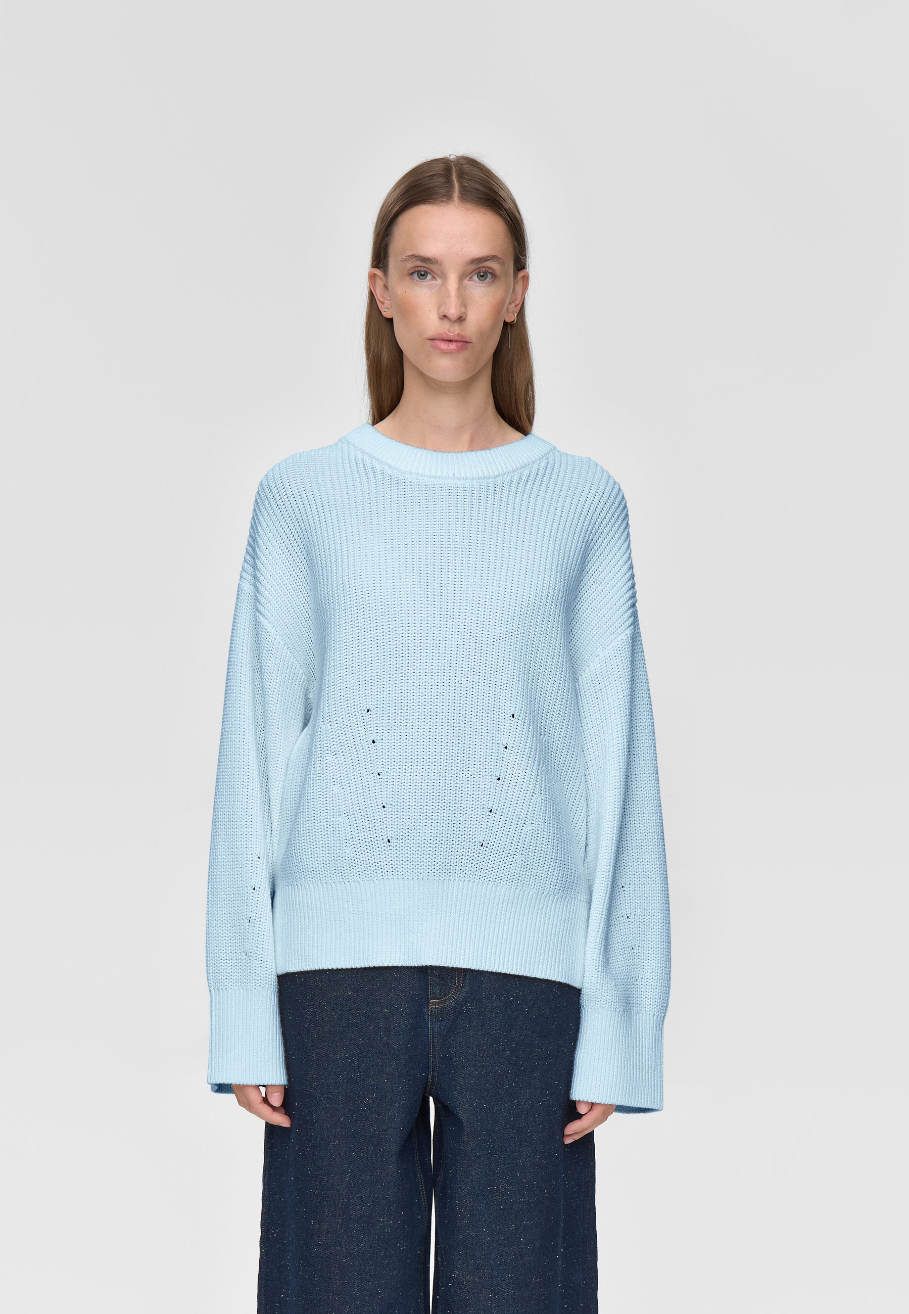 minimum female Lorena jumper G006 GOTS Jumper 4115 Cashmere Blue