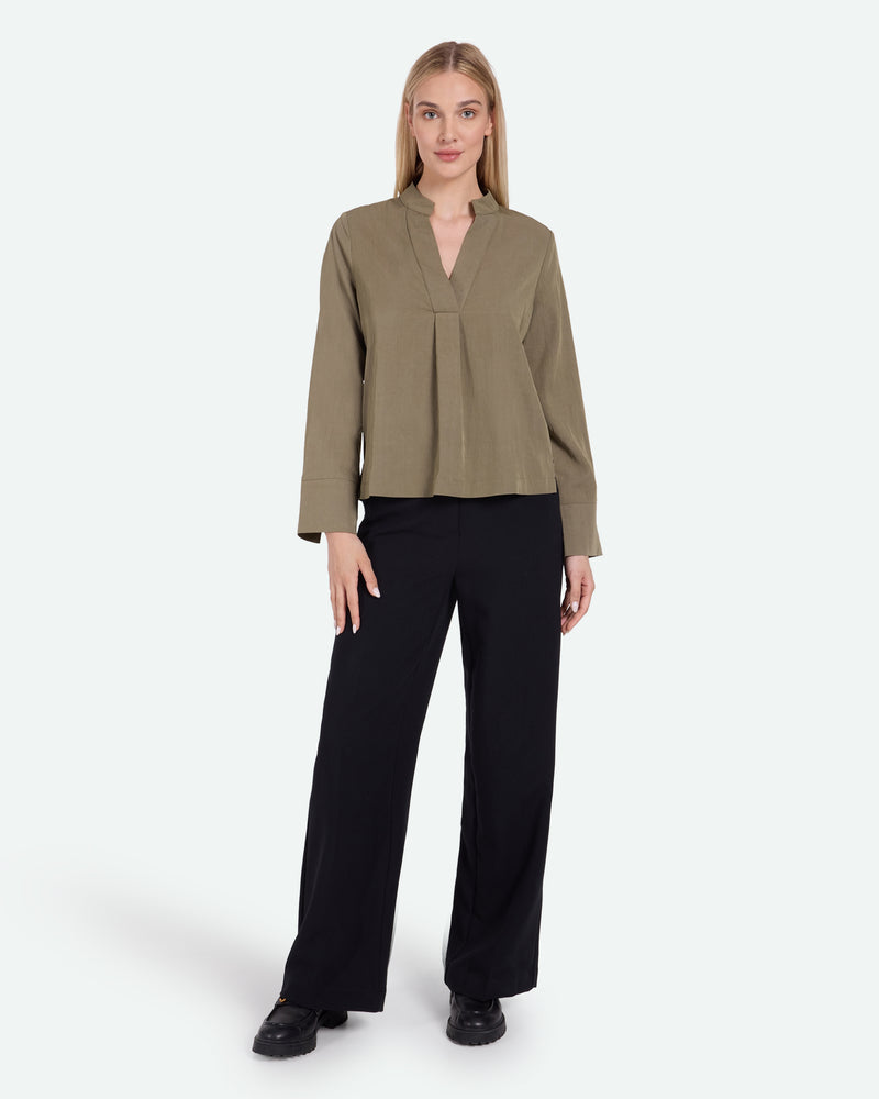 minimum female Lottes 3727 Blouse Long Sleeved Blouse 1026 Martini Olive