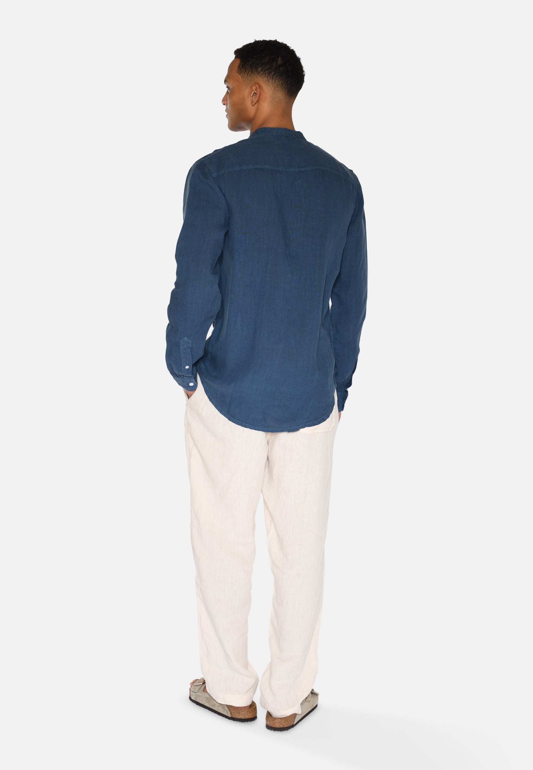 minimum male Mando long sleeved linen shirt 4115 Long Sleeved Shirt 2340 Blue Ashes