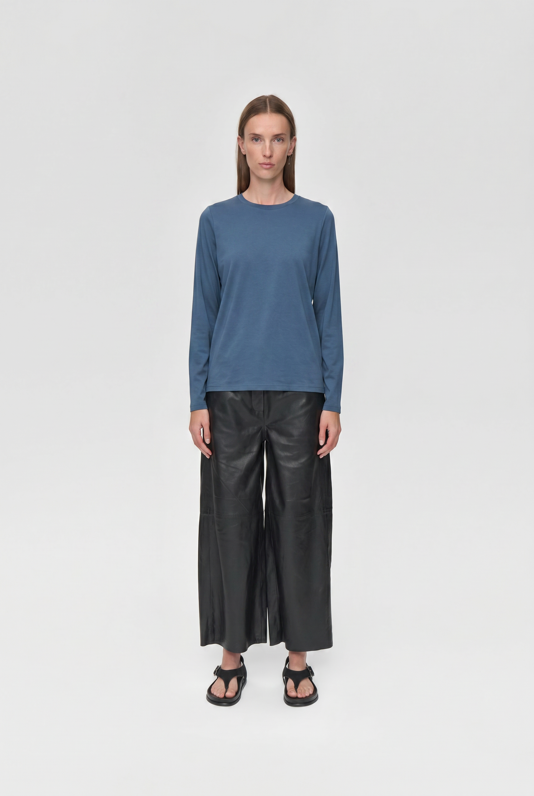 minimum female Margot Tee 0281 Long Sleeved T-shirt 3929 Blue Horizon