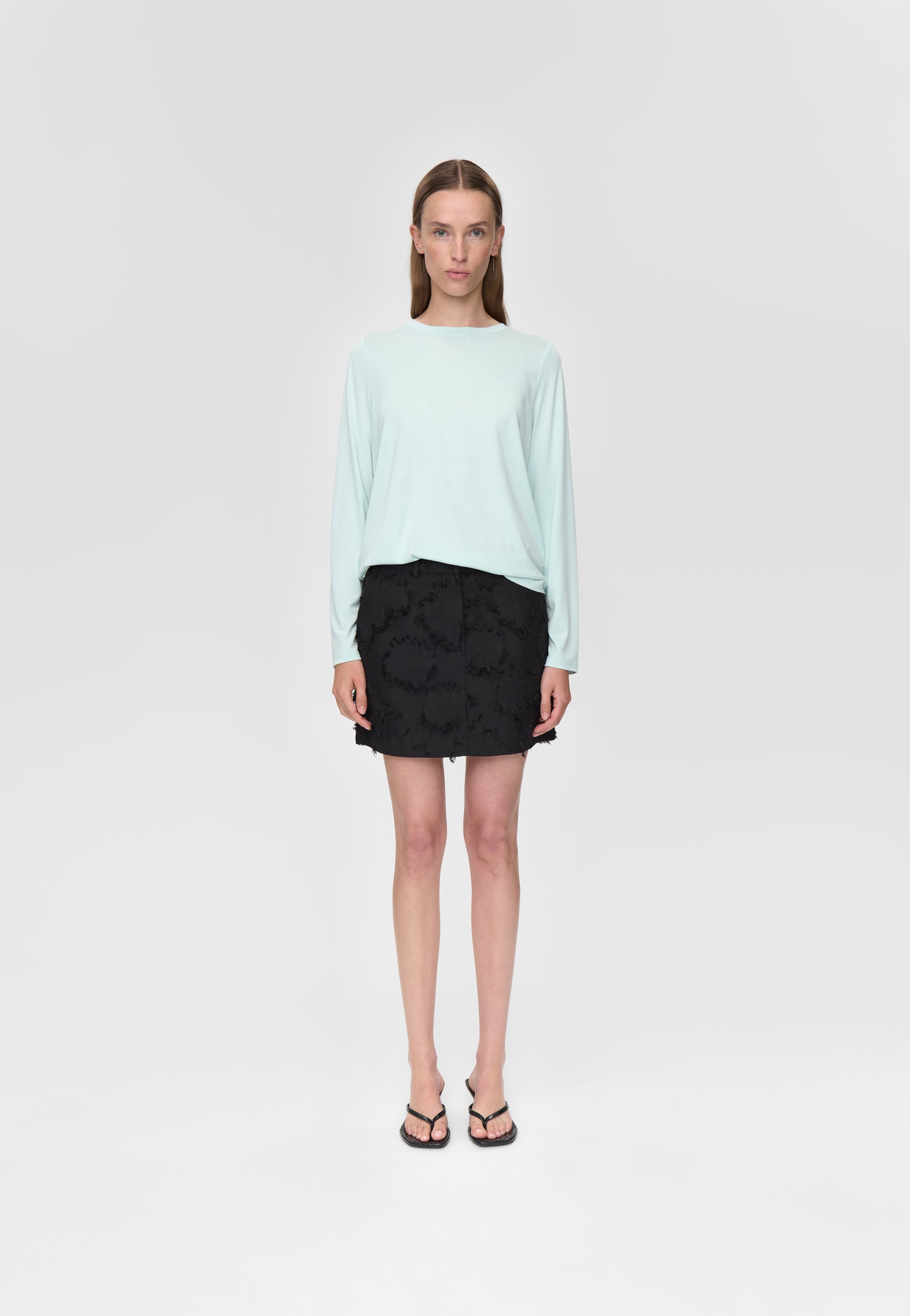 minimum female Margot Tee 0281 Long Sleeved T-shirt 5204 Morning Mist