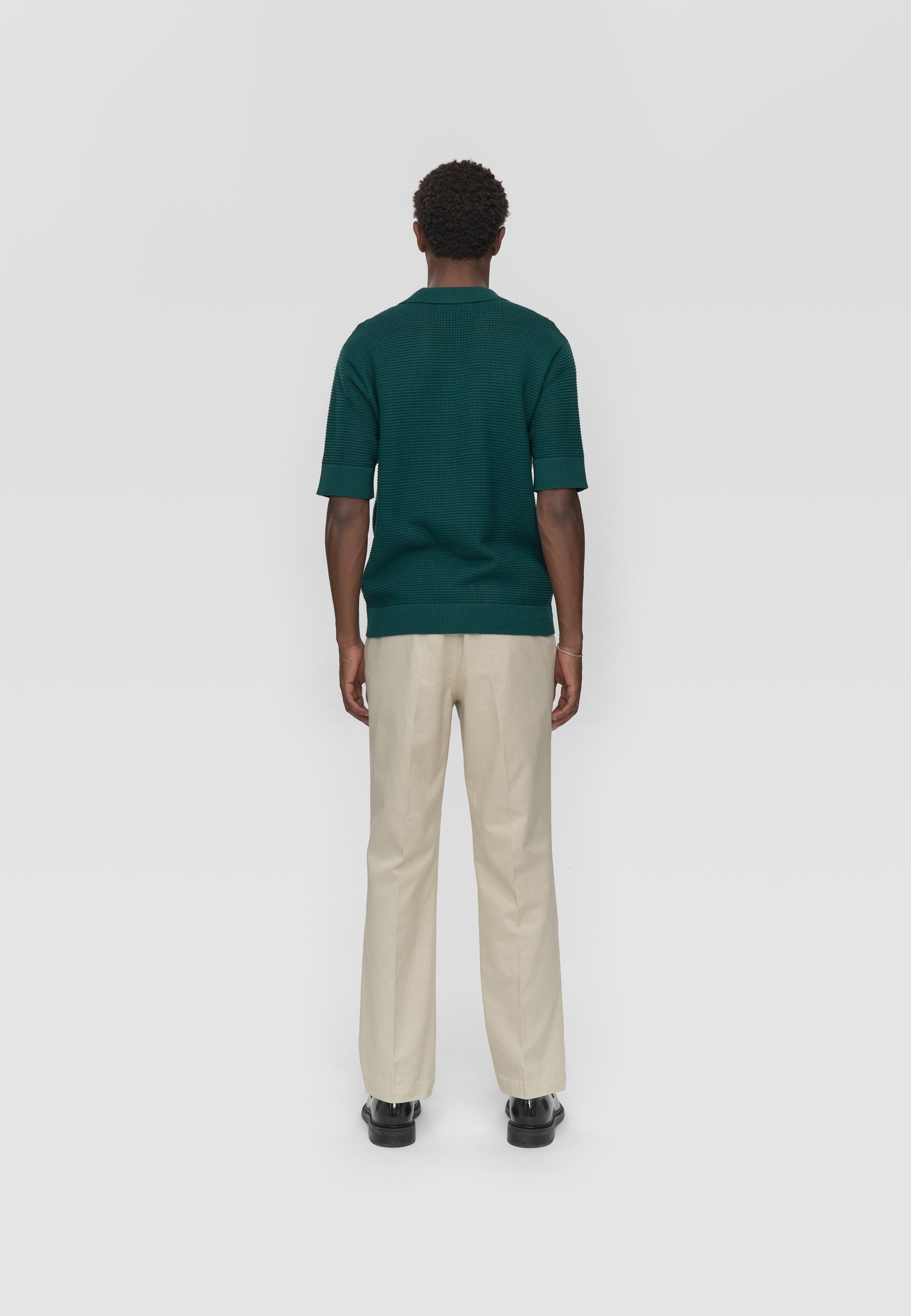 minimum male Mason crochet polo shirt 4177 Polo 1920 Botanical green