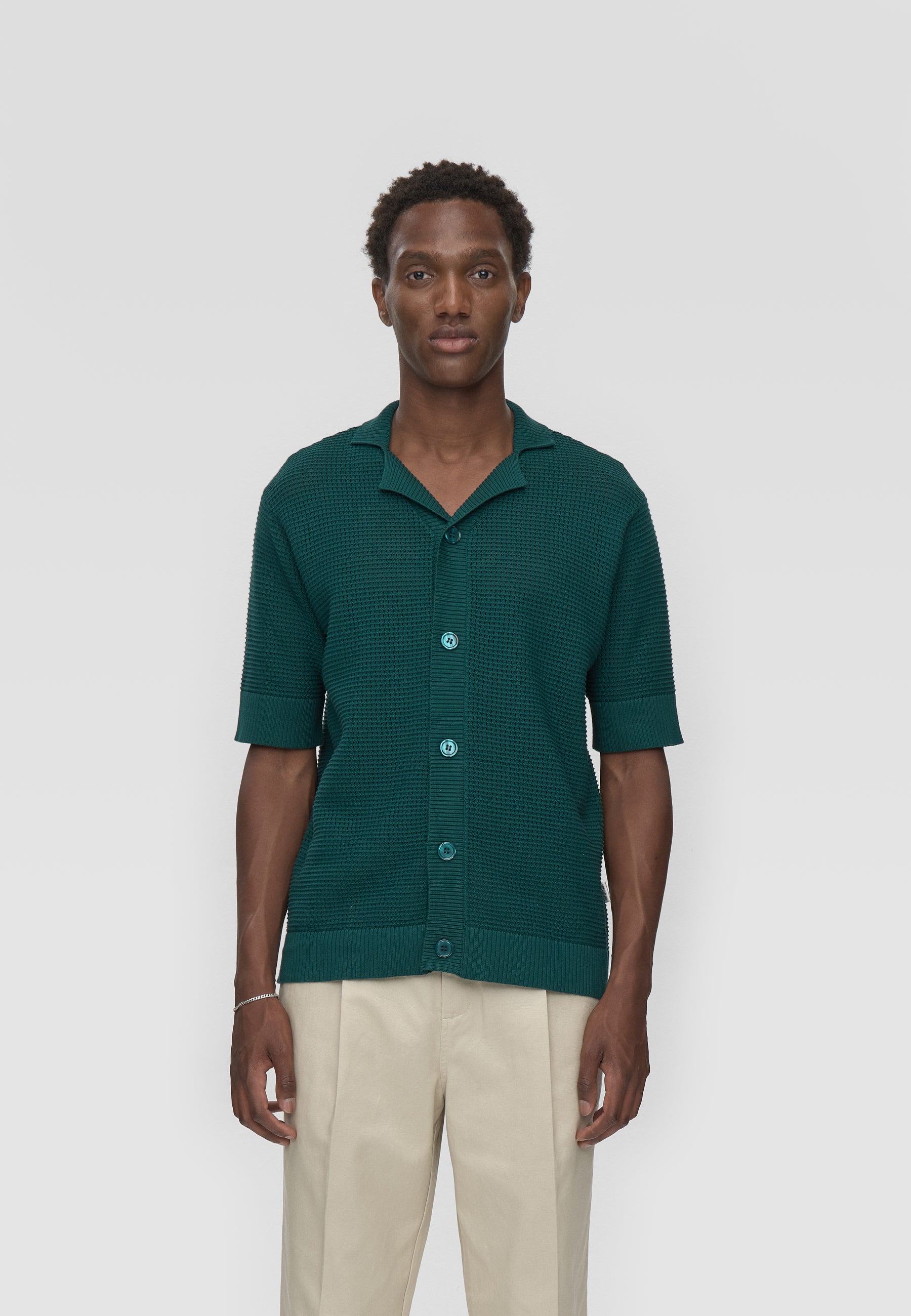 minimum male Mason crochet polo shirt 4177 Polo 1920 Botanical green