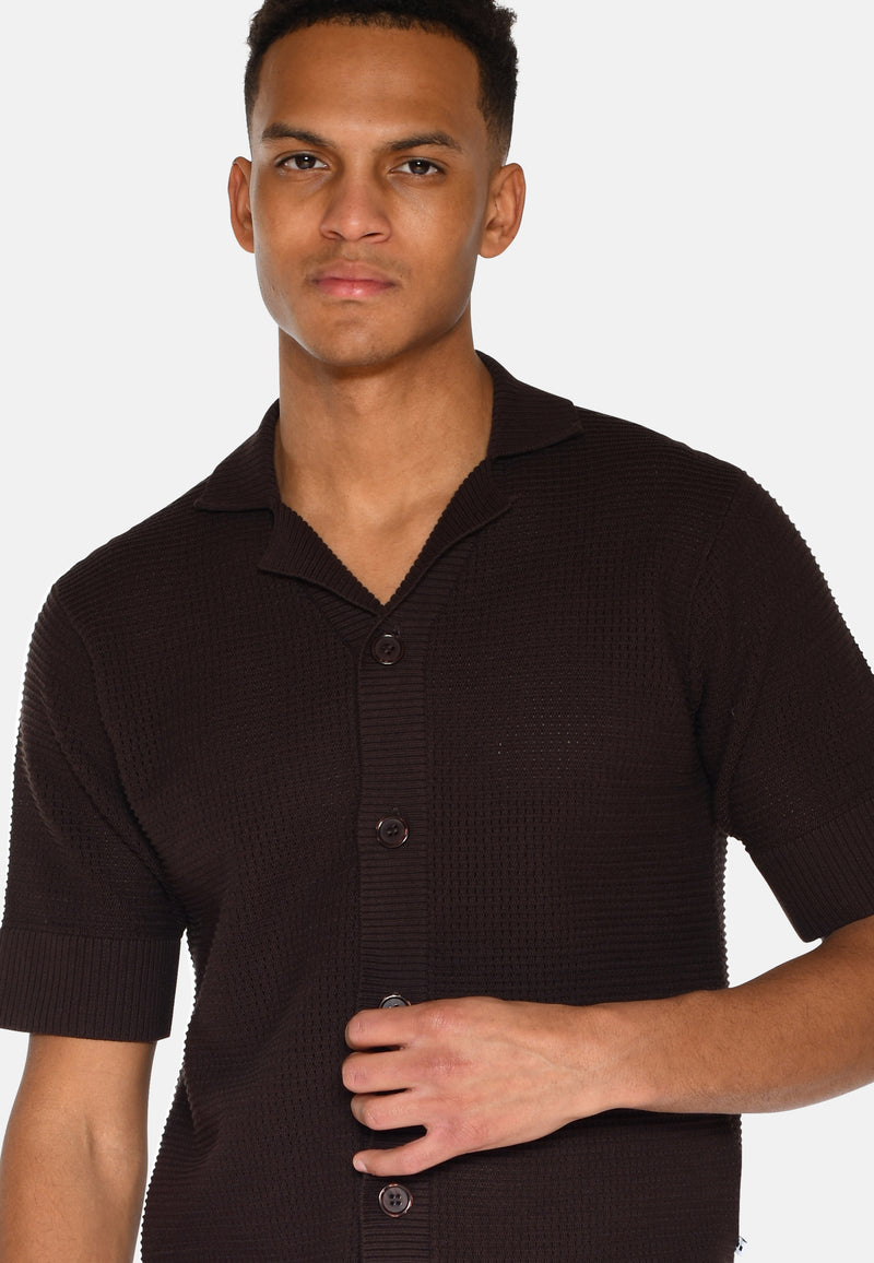 minimum male Mason crochet polo shirt 4177 Polo 999 Black