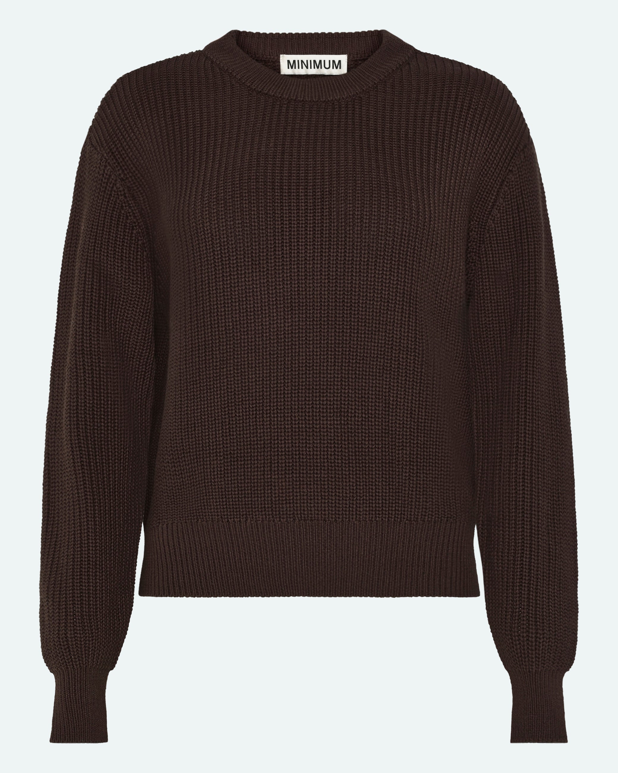 minimum female Mikala jumper G006 GOTS Jumper 1914 Seal Brown
