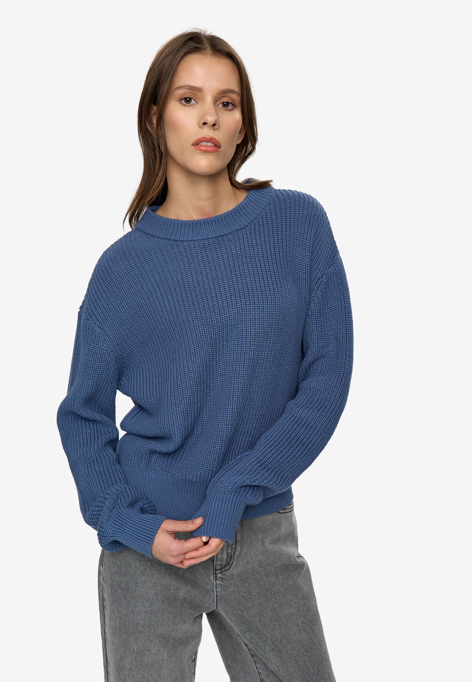 minimum female Mikala jumper G006 GOTS Jumper 3929 Blue Horizon
