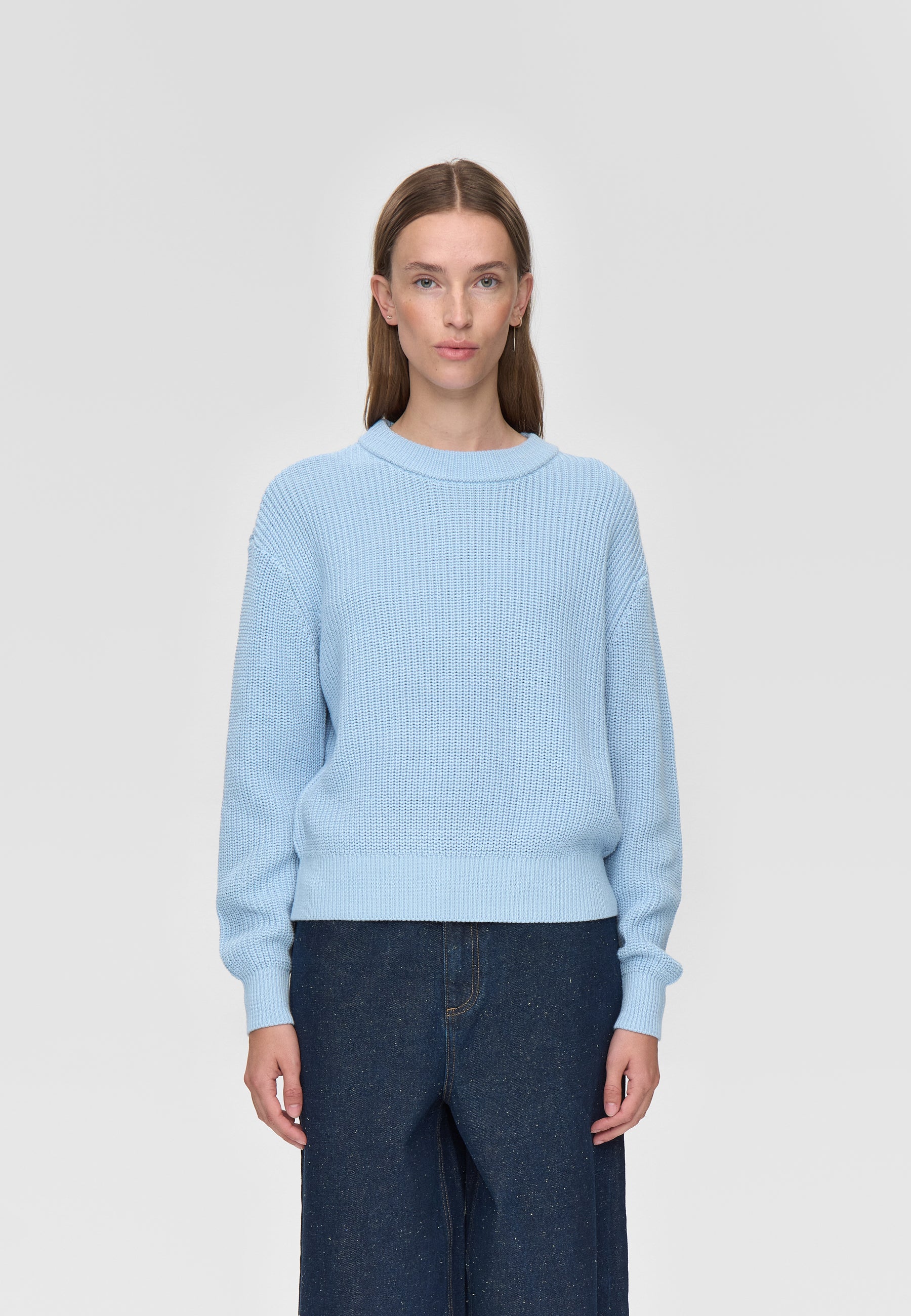 minimum female Mikala jumper G006 GOTS Jumper 4115 Cashmere Blue