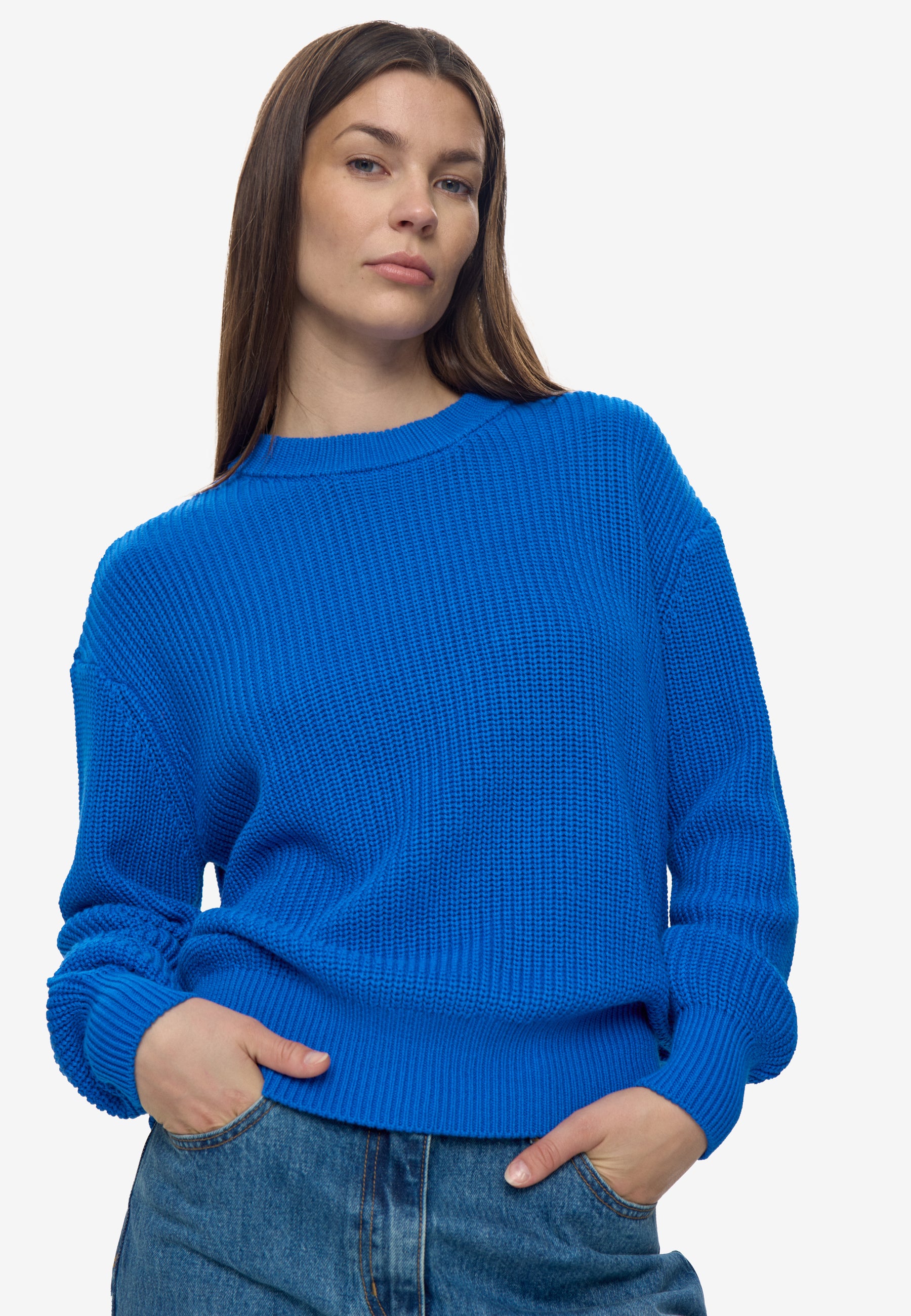 minimum female Mikala jumper G006 GOTS Jumper 4148 Victoria Blue
