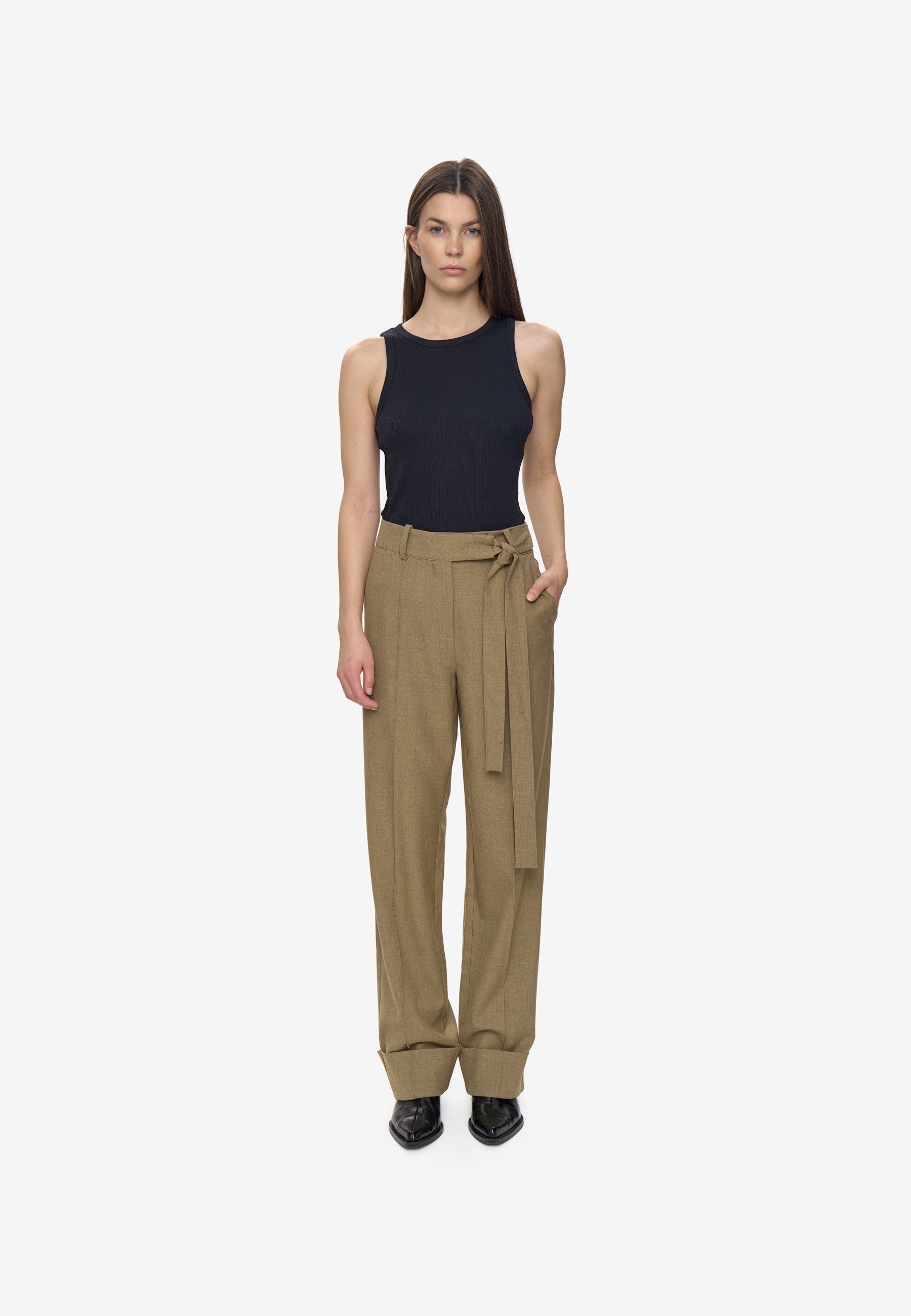 Miranda pants 3737 Dressed Pants - 1609M Greige Melange