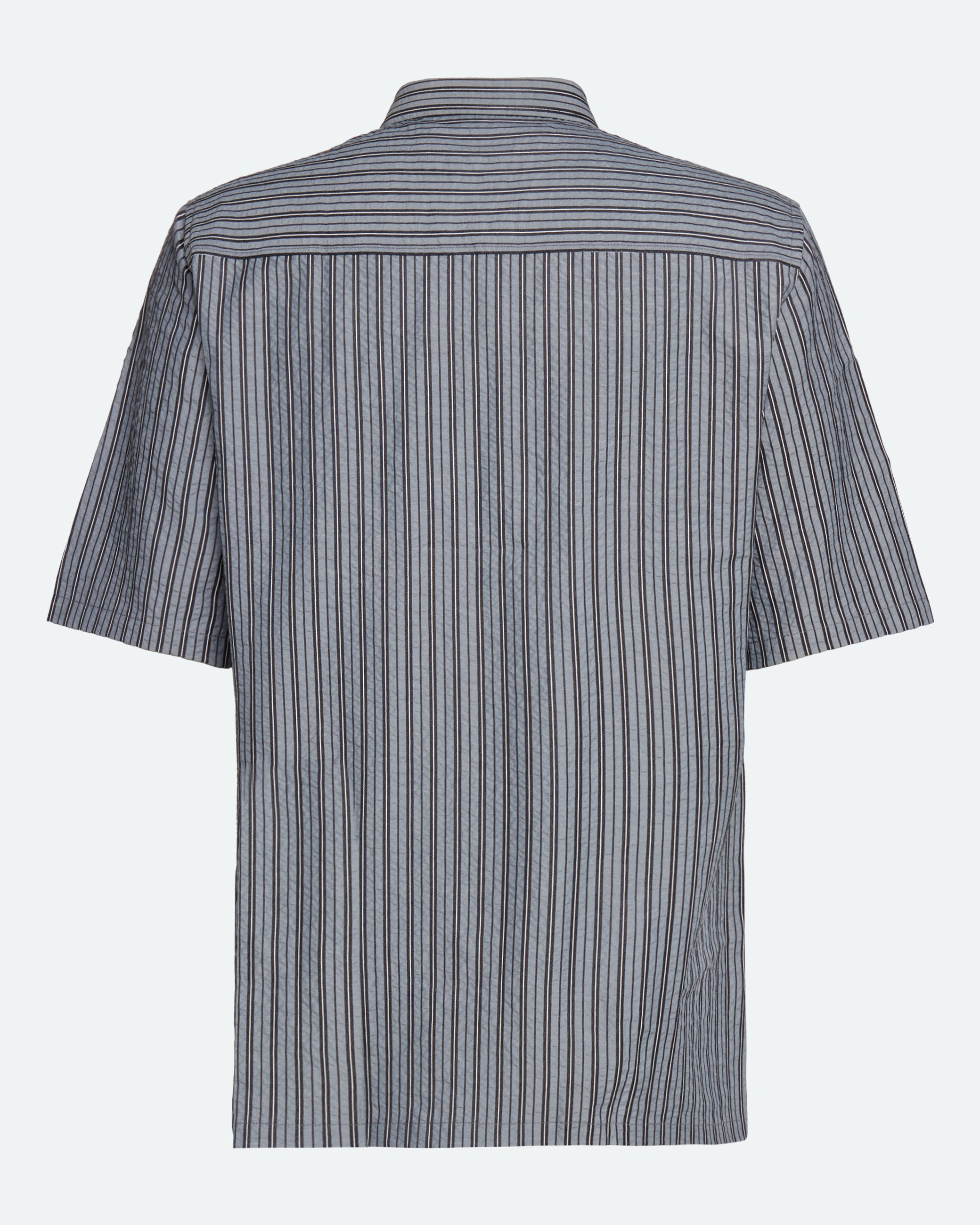 minimum male Nash short sleeved striped shirt 4242 Short Sleeved Shirt 999 Black