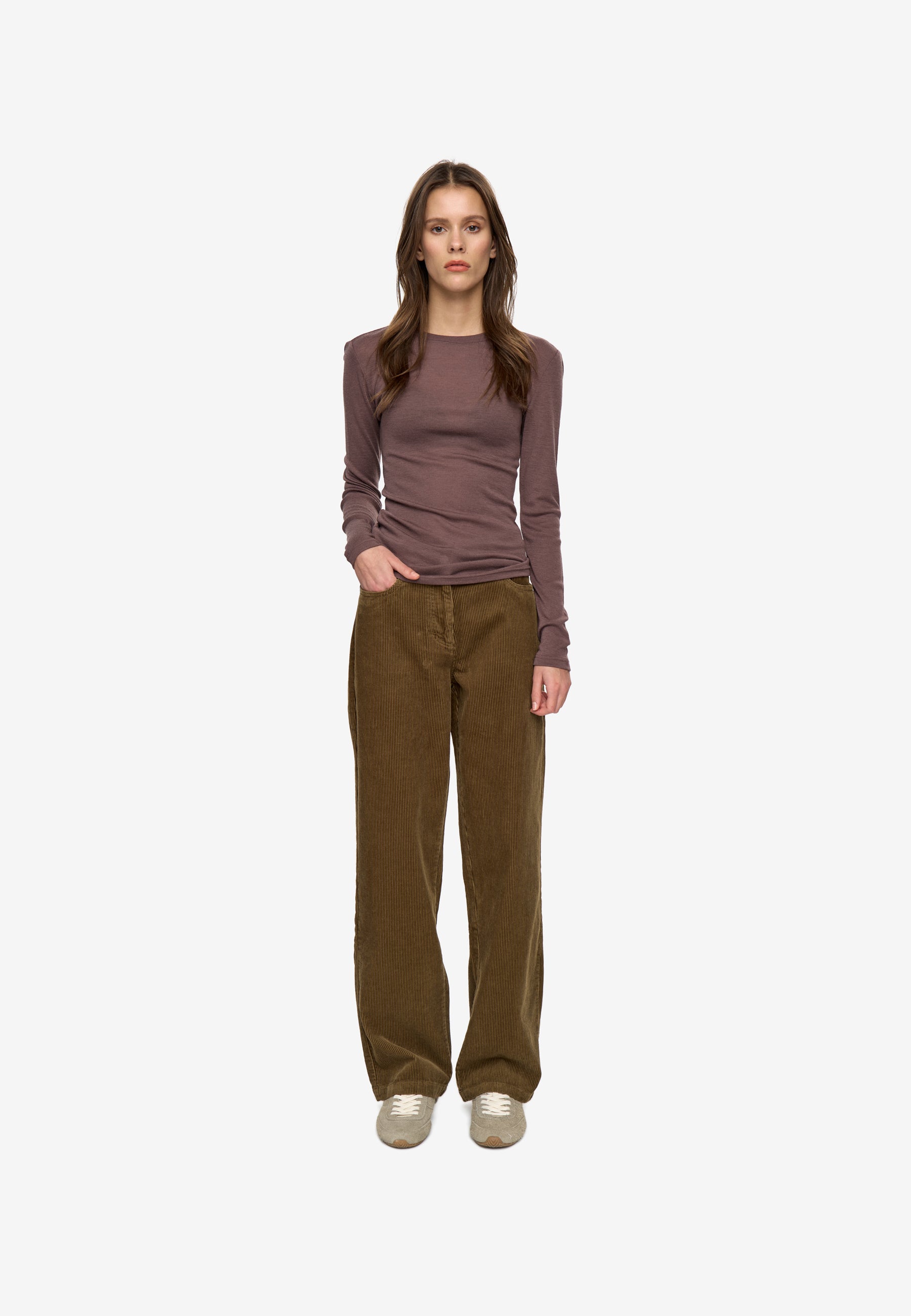 minimum female Natashas long sleeved t-shirt 3736 Jumper 1409 Peppercorn
