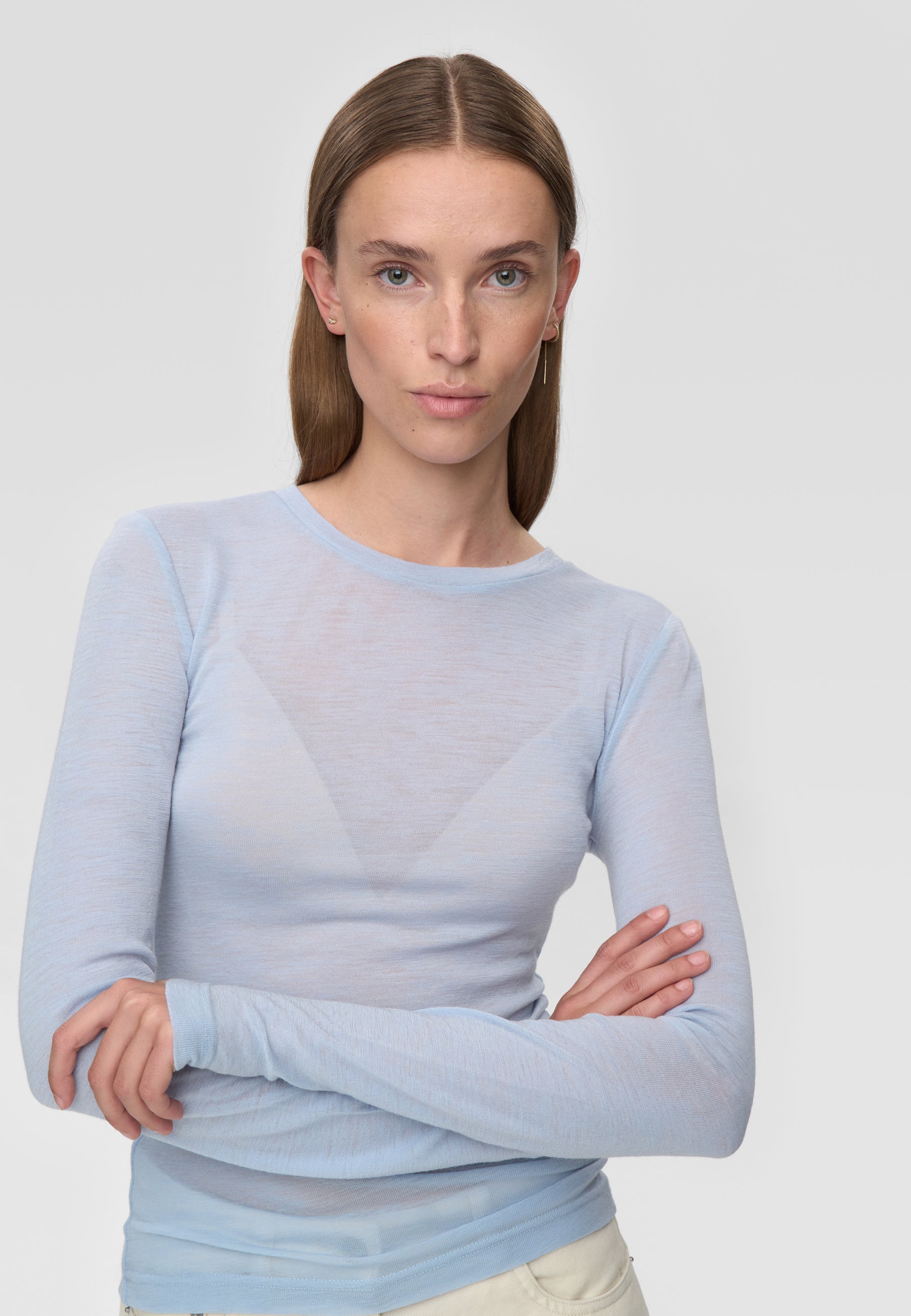 minimum female Natashas long sleeved t-shirt 3736 Jumper 4115 Cashmere Blue