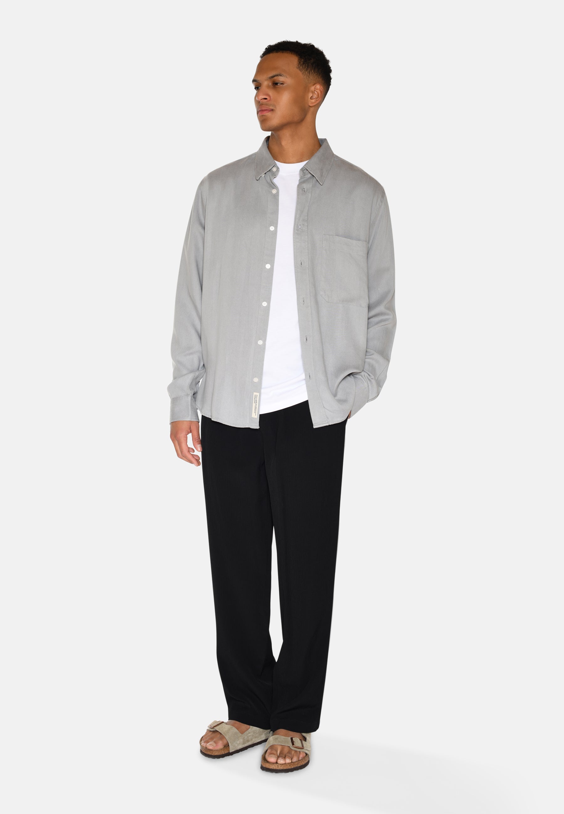 minimum male Pedro long sleeved shirt 3859 Long Sleeved Shirt 910 Light Grey
