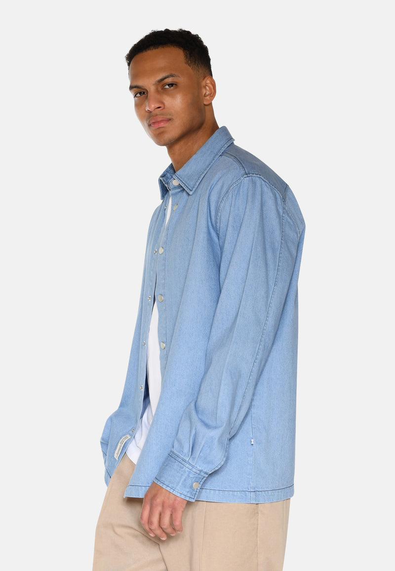 minimum male Randy Denim Shirt 4131 Long Sleeved Shirt 2340 Blue Ashes