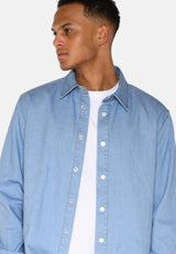 minimum male Randy Denim Shirt 4131 Long Sleeved Shirt 2340 Blue Ashes